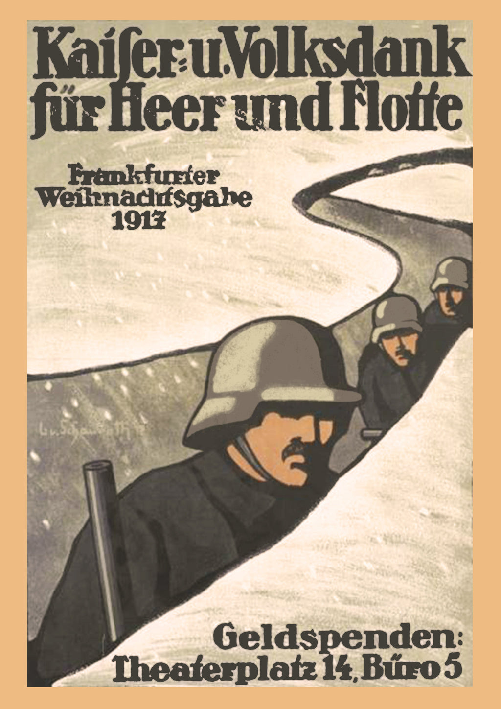 "Army and Navy Fund" - German WW1 Propaganda Poster TheHistoryPrint