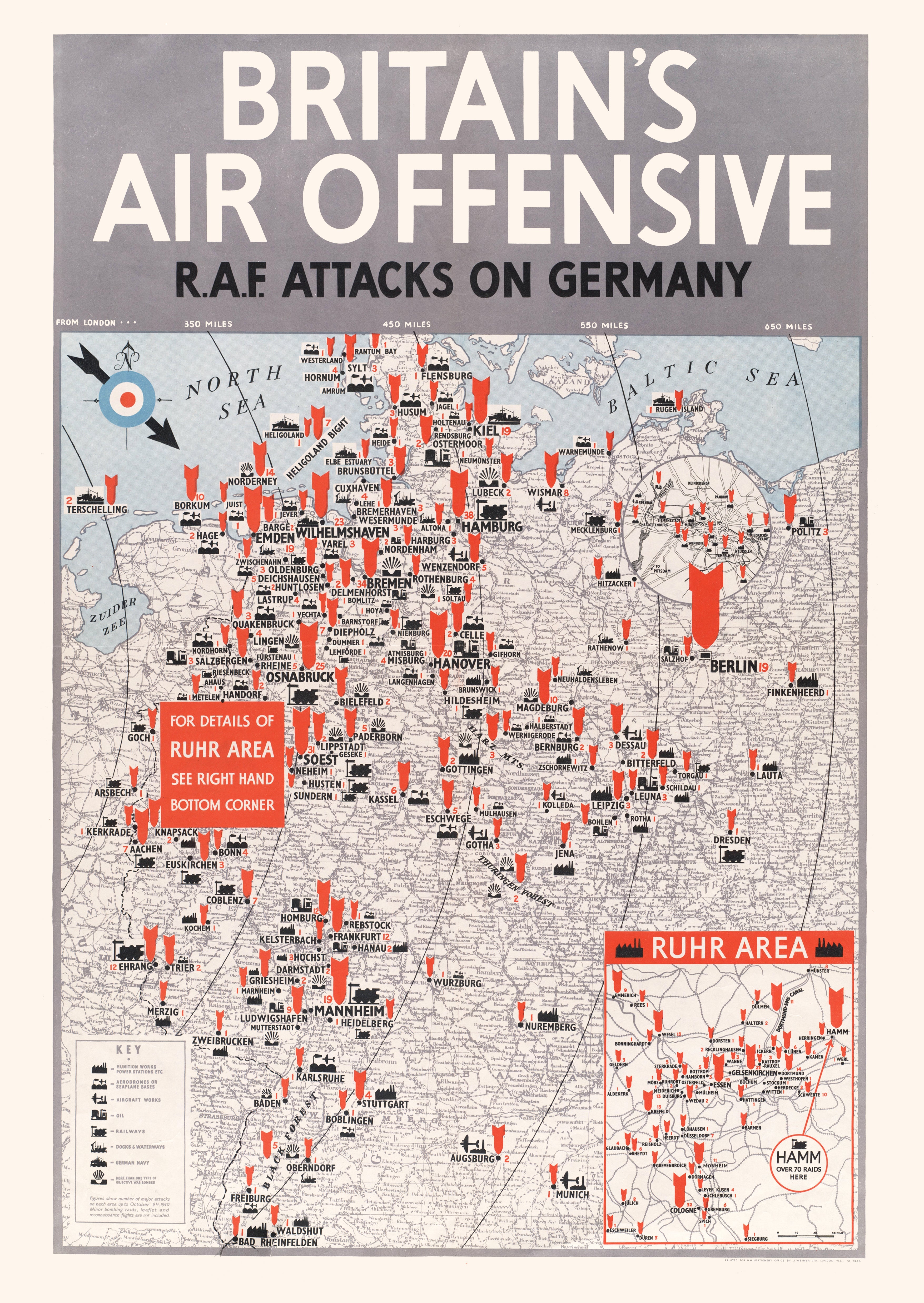 "Britain's Air Offensive" - British WW2 Propaganda Poster TheHistoryPrint