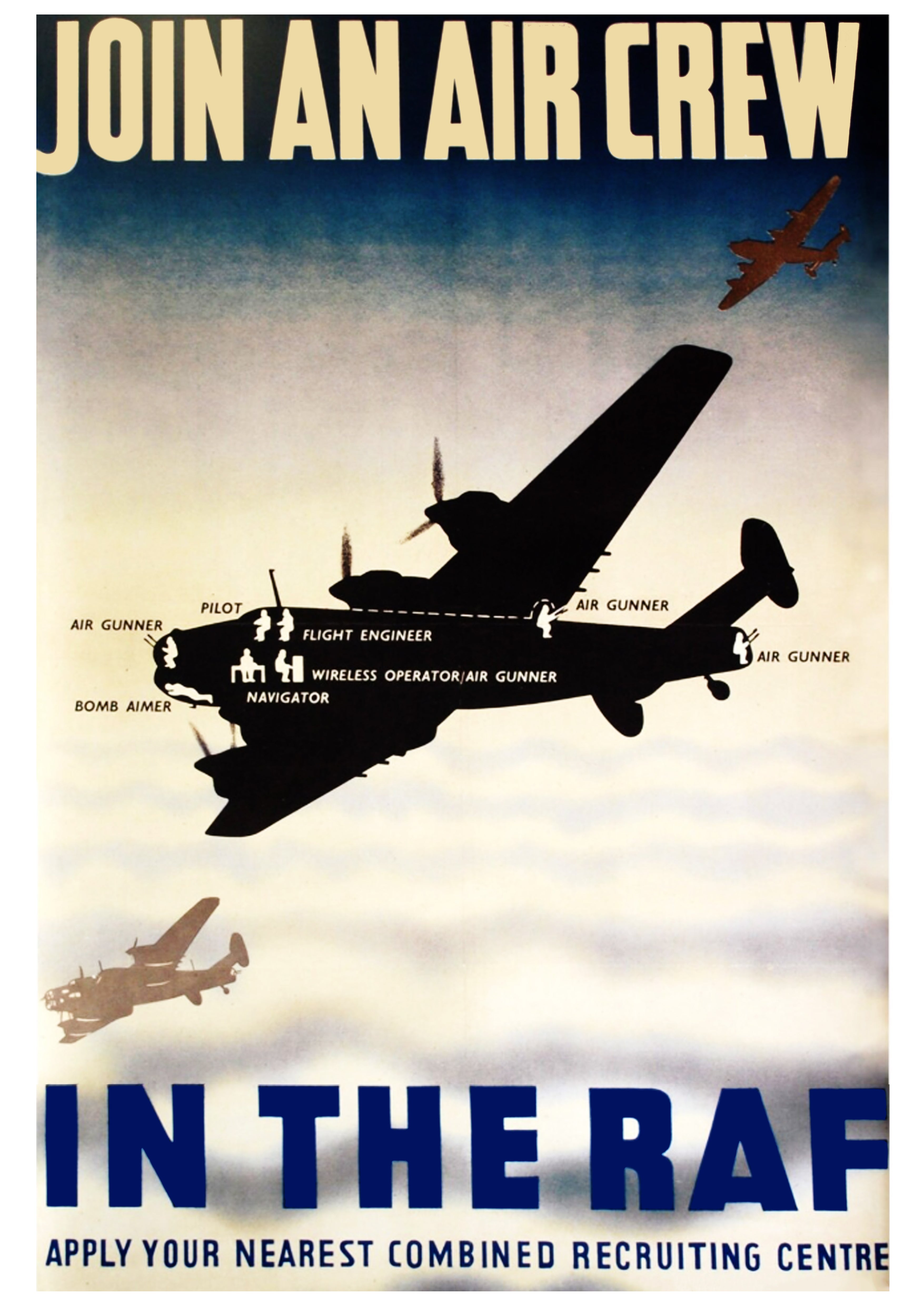 "Join an Aircrew" - British WW2 Propaganda Poster TheHistoryPrint