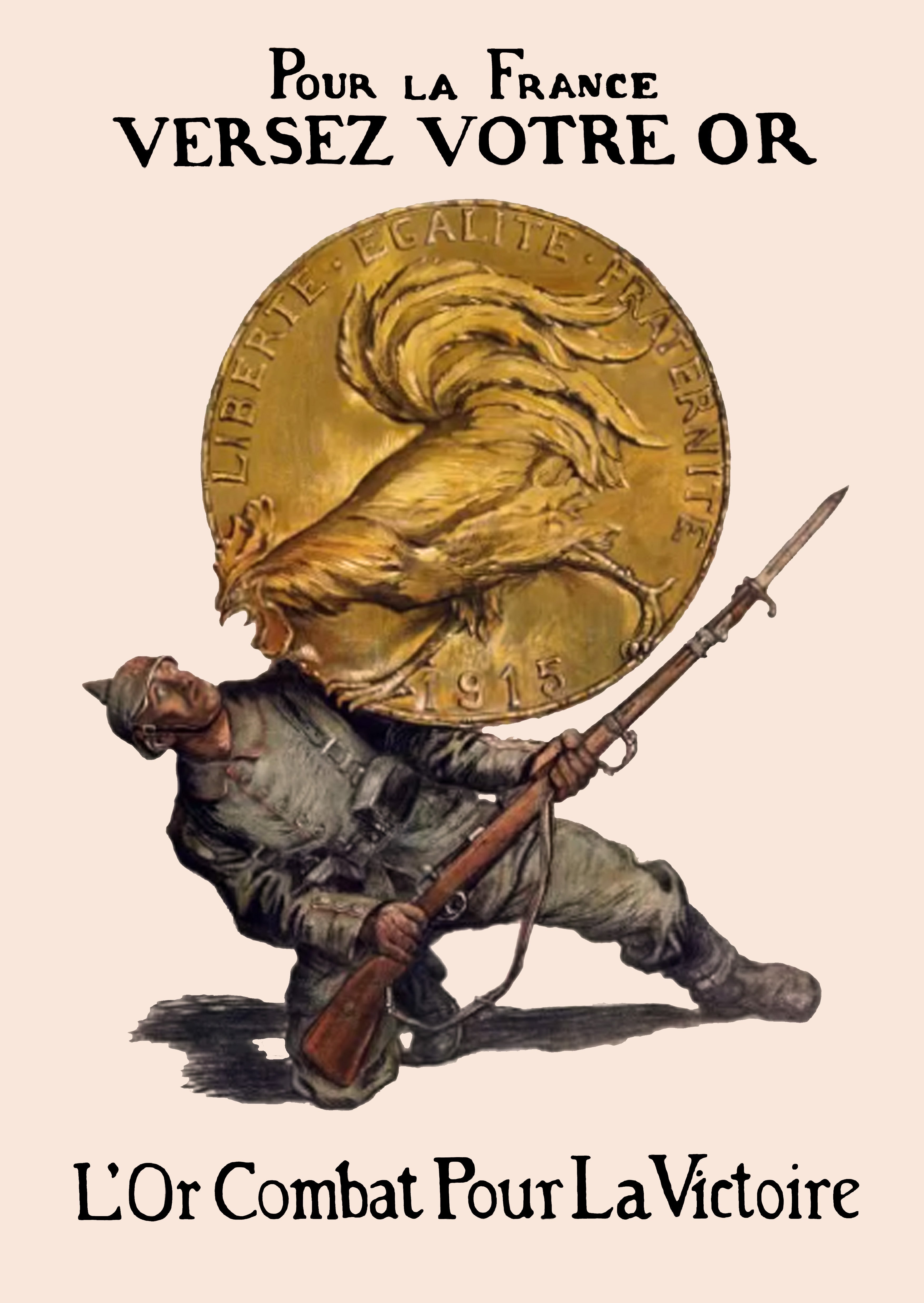 "Deposit Gold" - Allied WW1 Propaganda Poster TheHistoryPrint