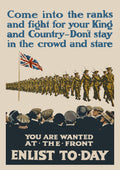 "Enlist Today" - Allied WW1 Propaganda Poster TheHistoryPrint
