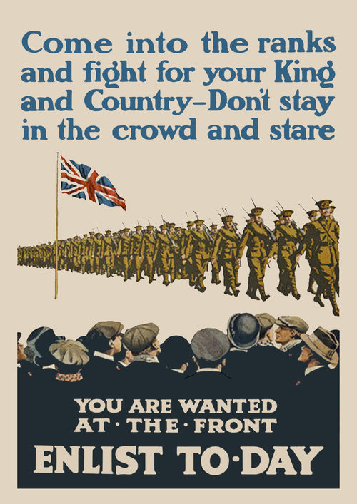"Enlist Today" - Allied WW1 Propaganda Poster TheHistoryPrint