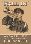 "Fall In - Hour of Need" - Allied WW1 Propaganda Poster TheHistoryPrint
