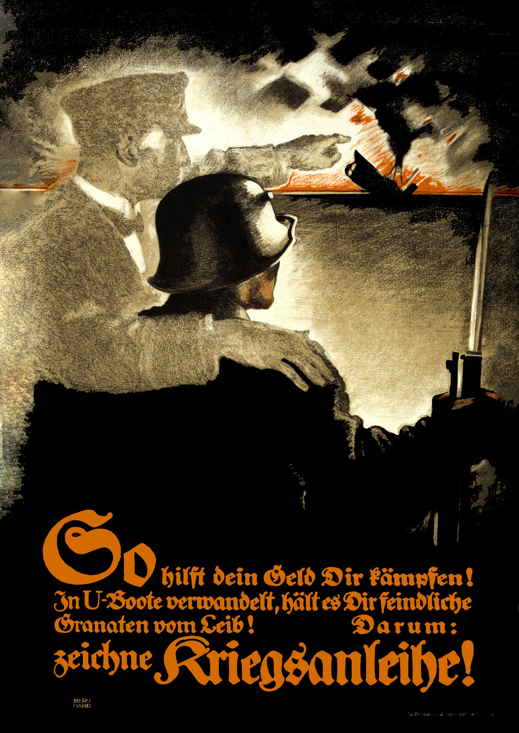 "Submarines" - German WW1 Propaganda Poster TheHistoryPrint