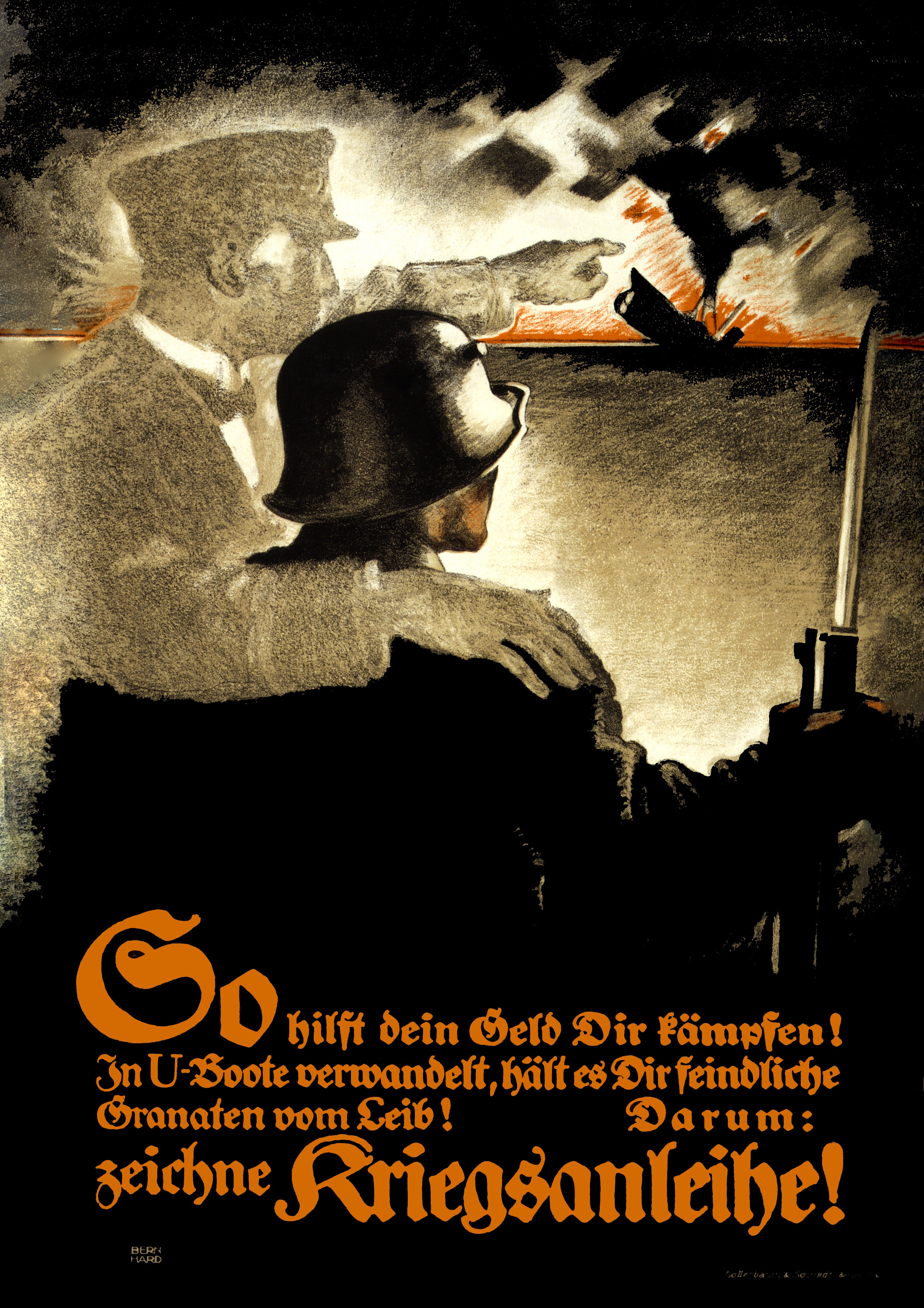 "Submarines" - German WW1 Propaganda Poster TheHistoryPrint