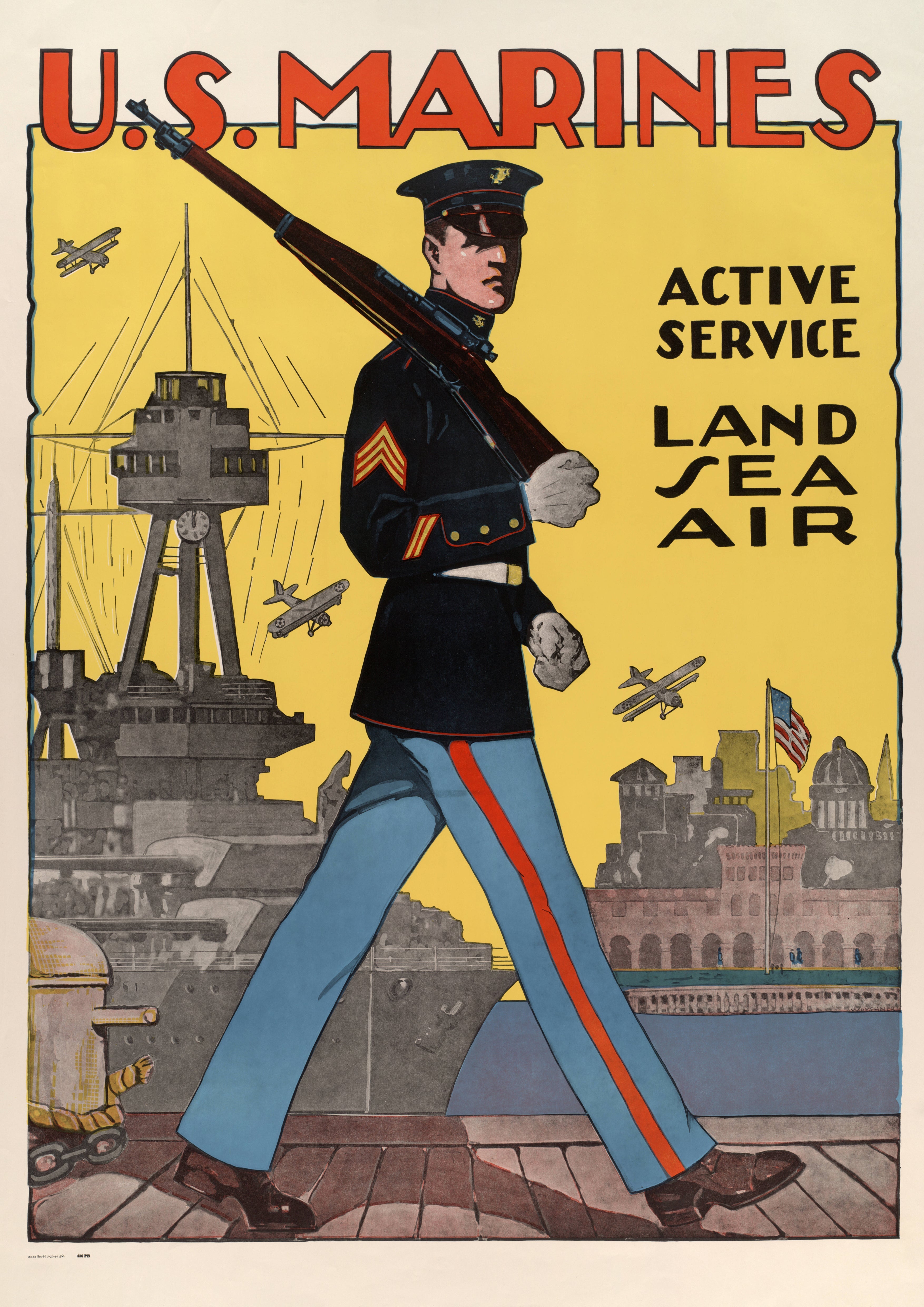 "US Marines" - US WW2 Propaganda Poster TheHistoryPrint