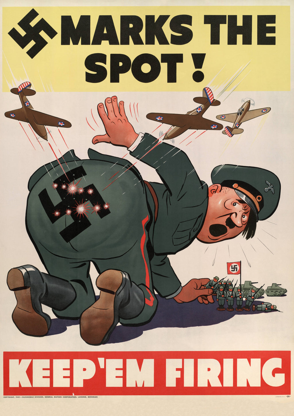 "X Marks the Spot" - Allied WW2 Propaganda Poster TheHistoryPrint