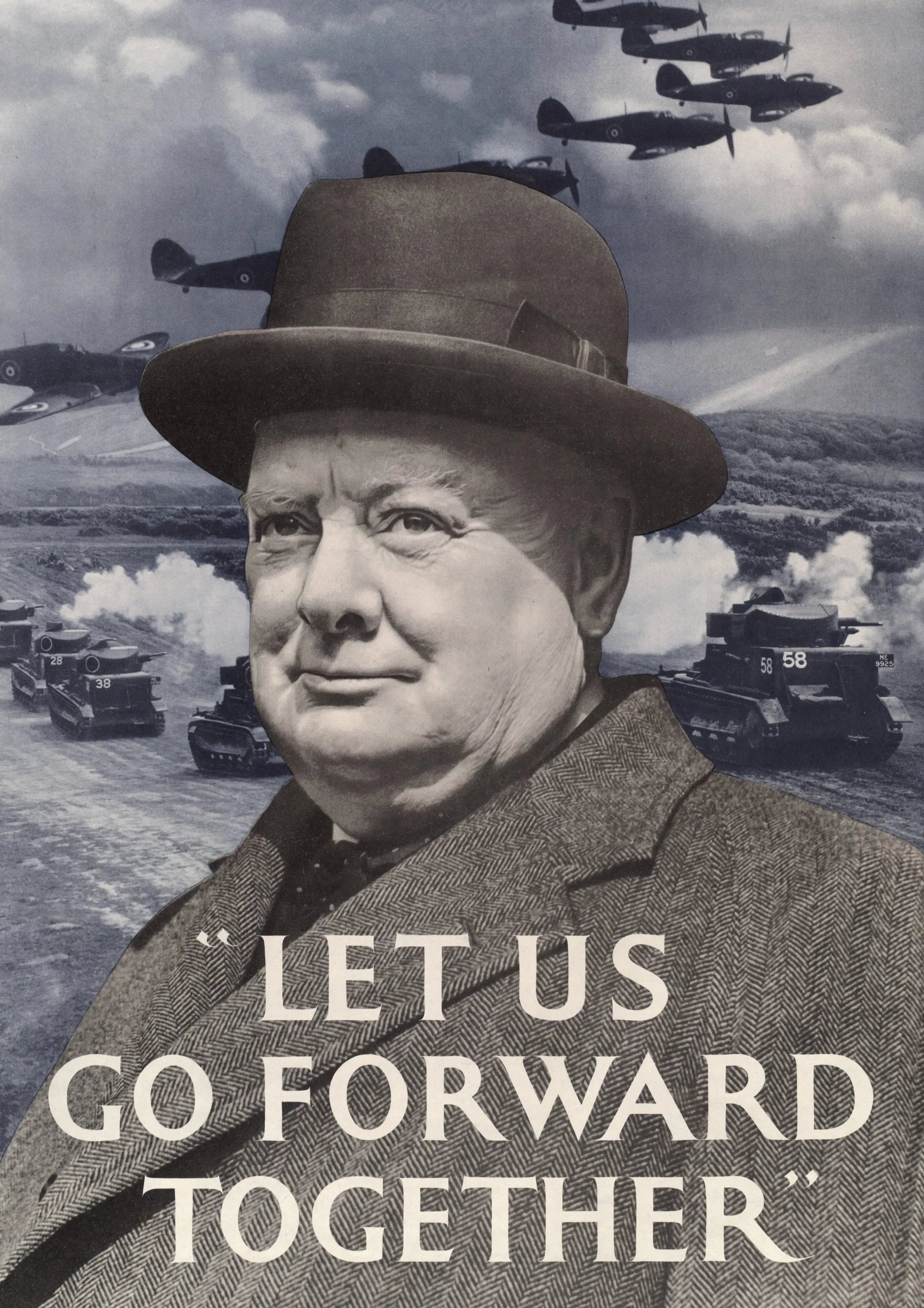 "Let us go Forward Together" - British WW2 Propaganda Poster TheHistoryPrint
