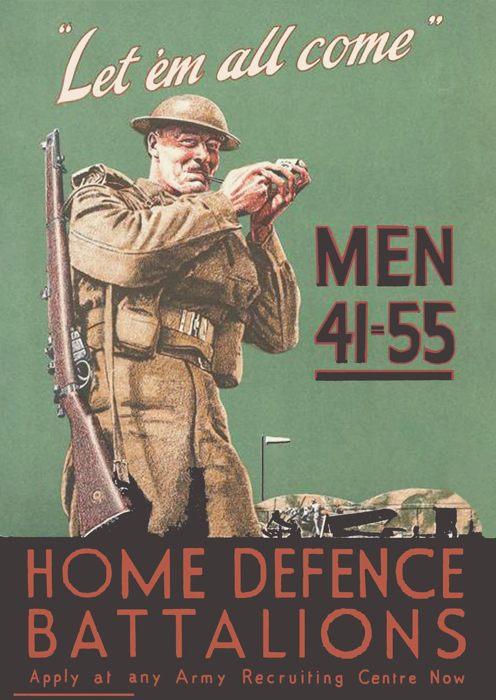 "Home Defence Battalions" - British WW2 Propaganda Poster TheHistoryPrint