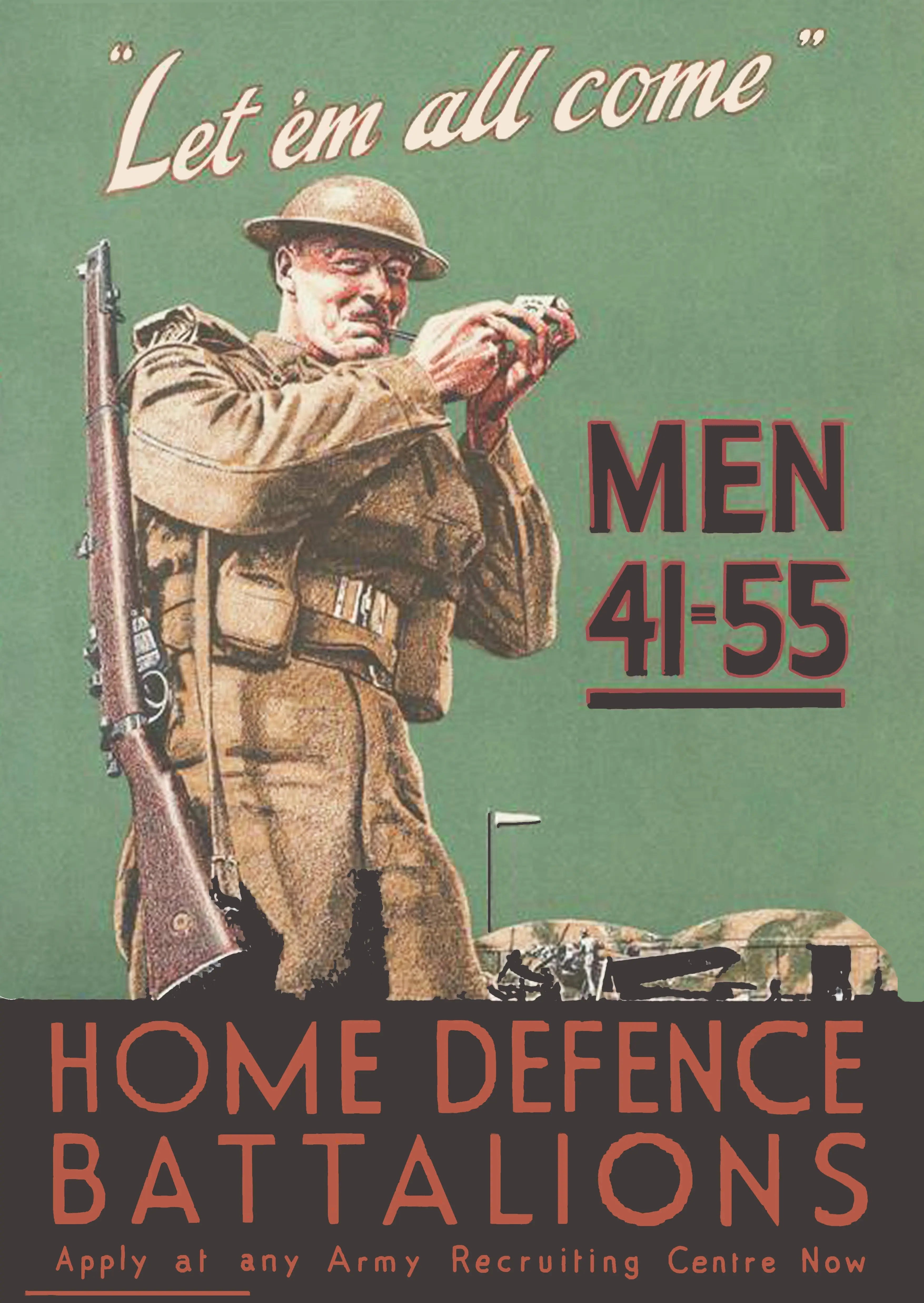 "Home Defence Battalions" - British WW2 Propaganda Poster TheHistoryPrint