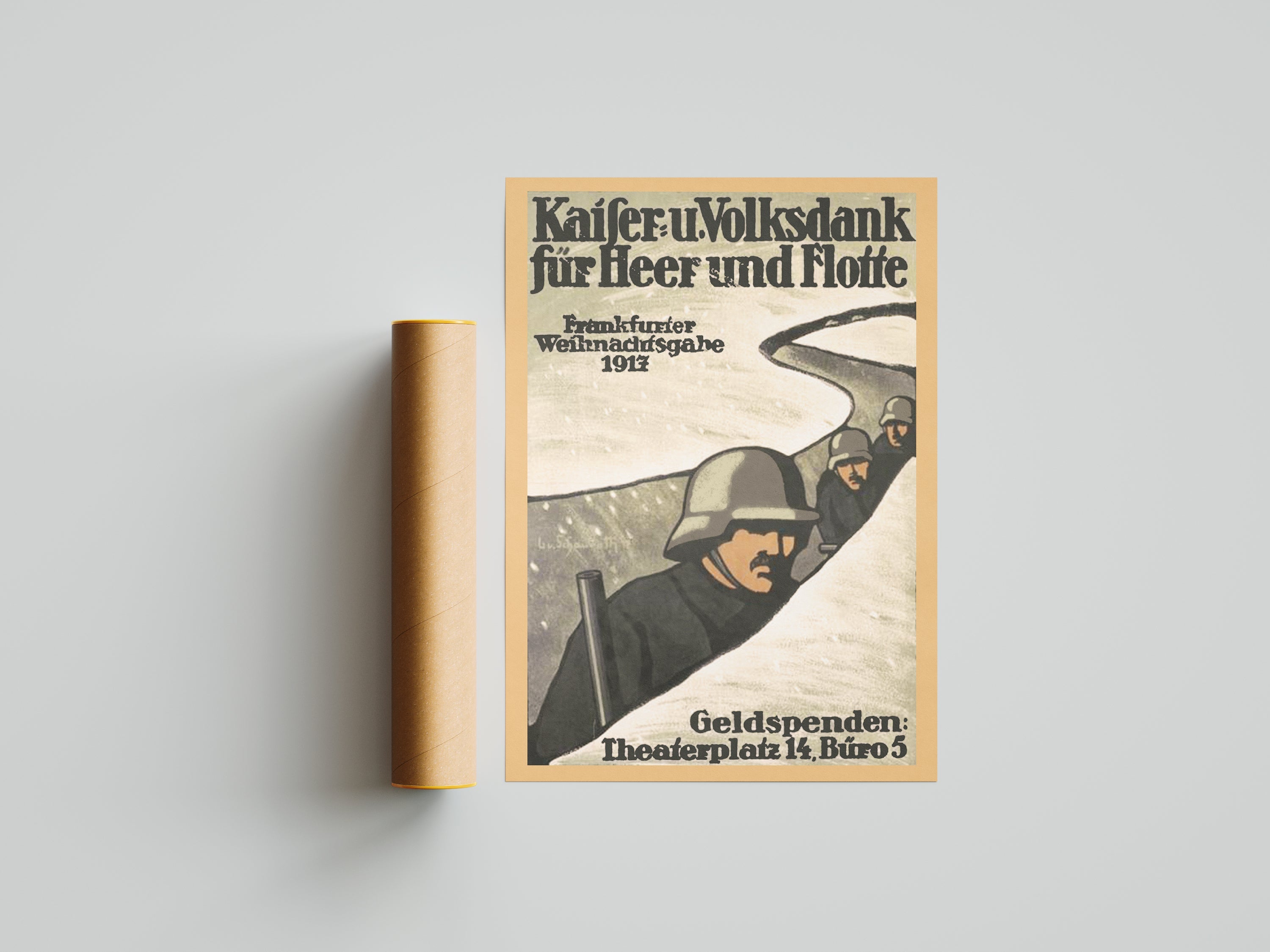 "Army and Navy Fund" - German WW1 Propaganda Poster TheHistoryPrint