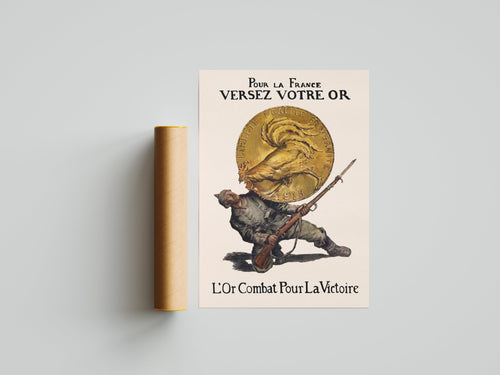 "Deposit Gold" - Allied WW1 Propaganda Poster TheHistoryPrint
