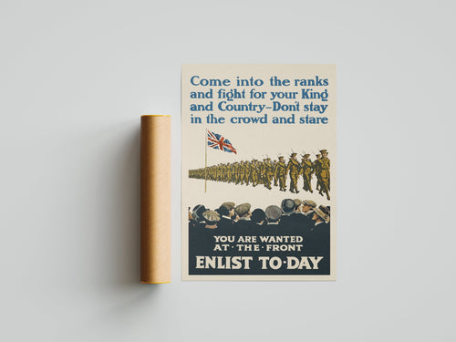 "Enlist Today" - Allied WW1 Propaganda Poster TheHistoryPrint