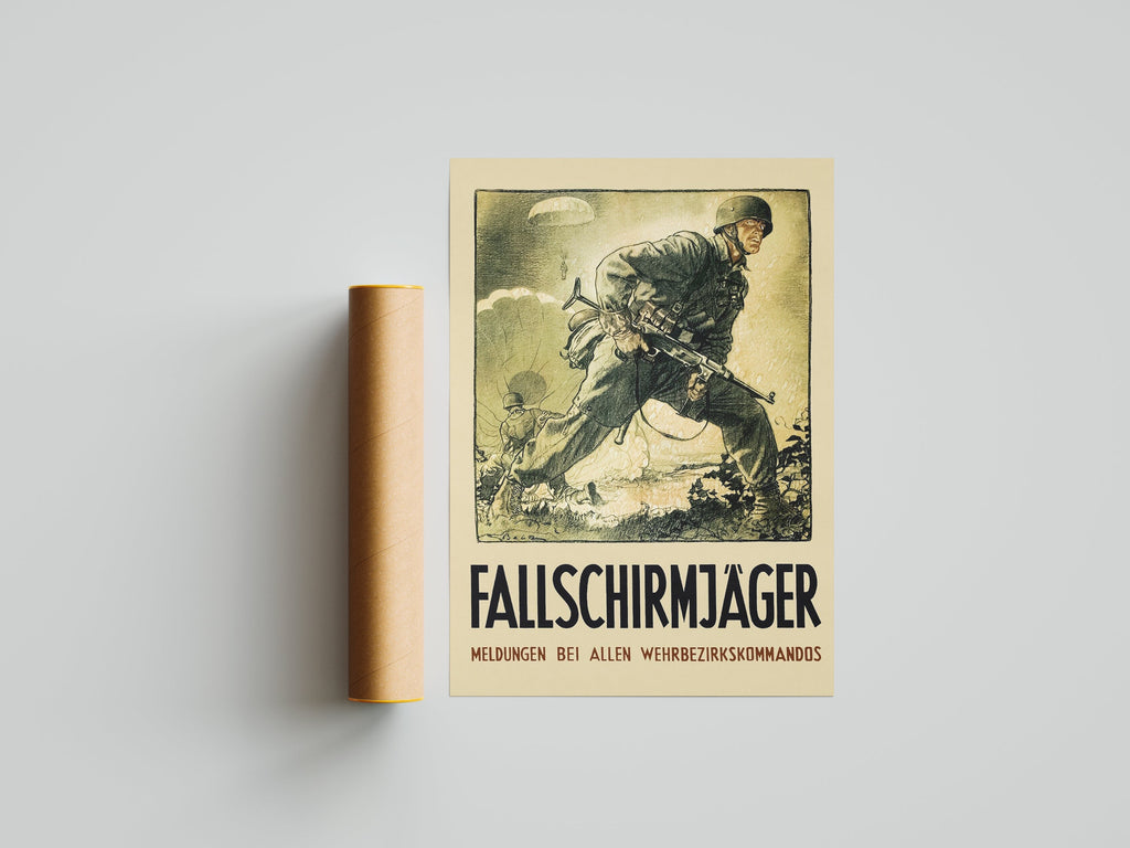 "Fallschirmjager" - German WW2 Propaganda Poster TheHistoryPrint