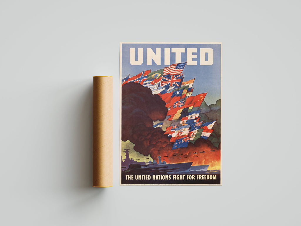 "United Nations" - Allied WW2 Propaganda Poster TheHistoryPrint