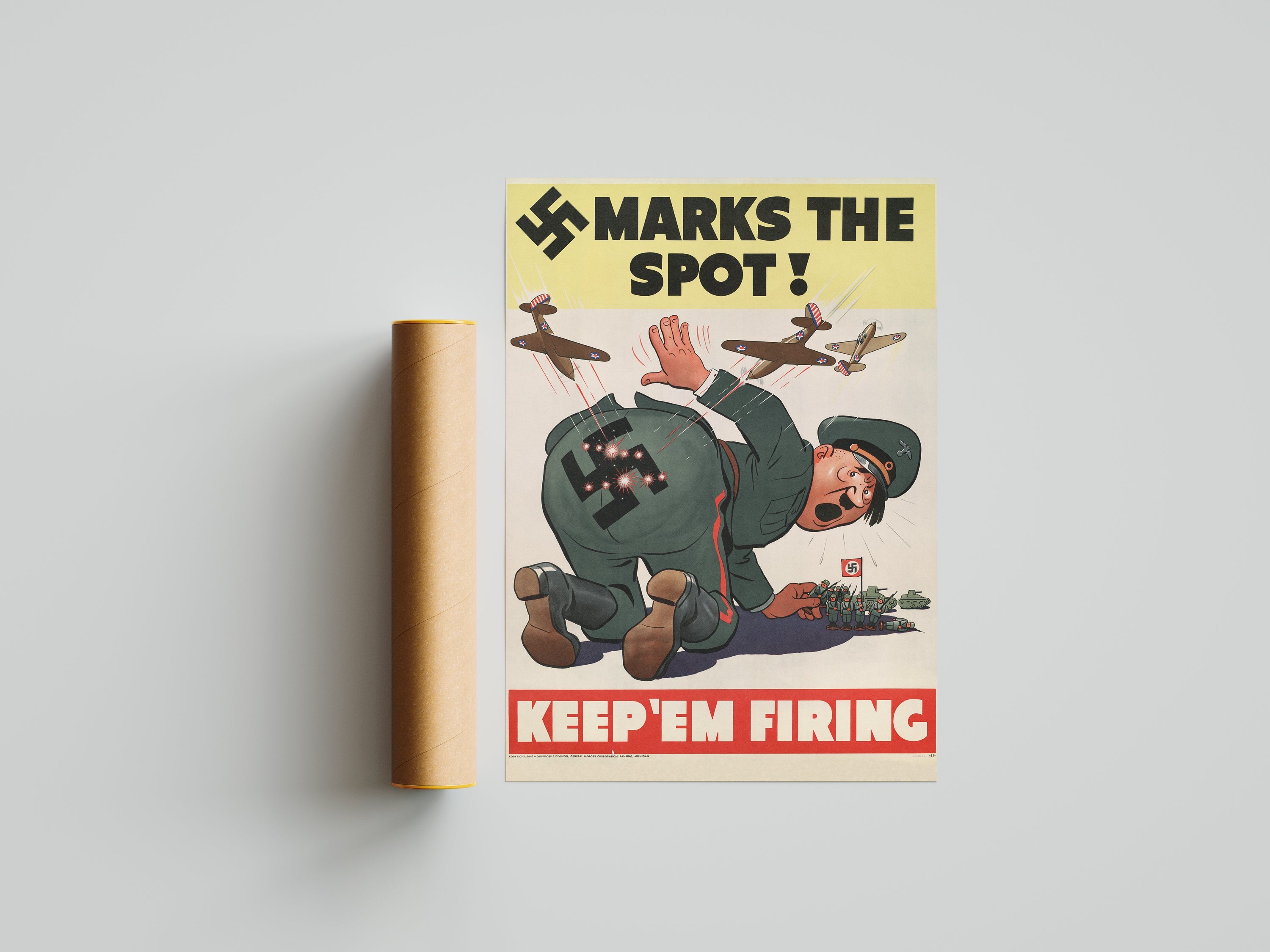 "X Marks the Spot" - Allied WW2 Propaganda Poster TheHistoryPrint