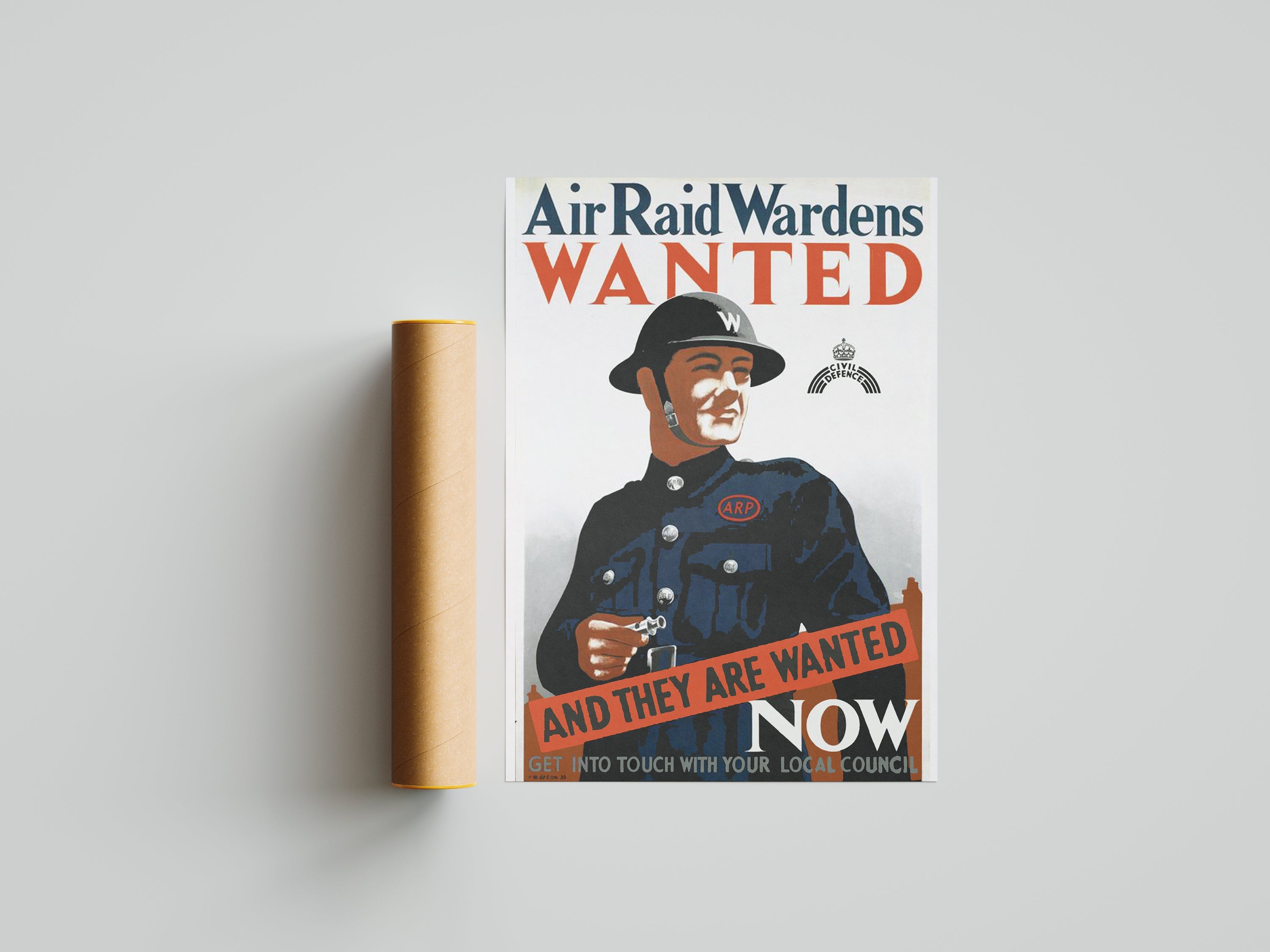 "Air Raid Wardens Wanted" - British WW2 Propaganda Poster TheHistoryPrint