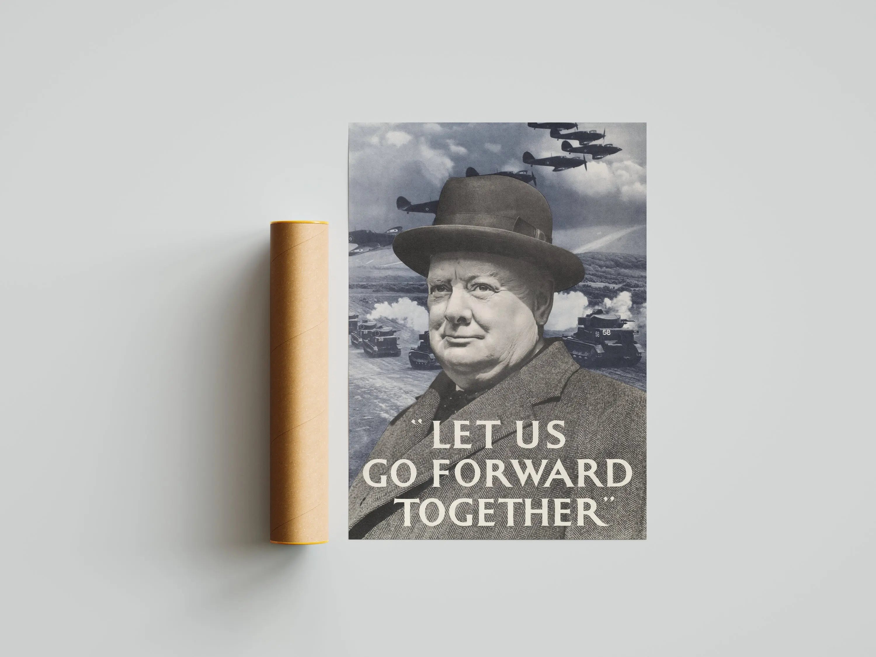 "Let us go Forward Together" - British WW2 Propaganda Poster TheHistoryPrint