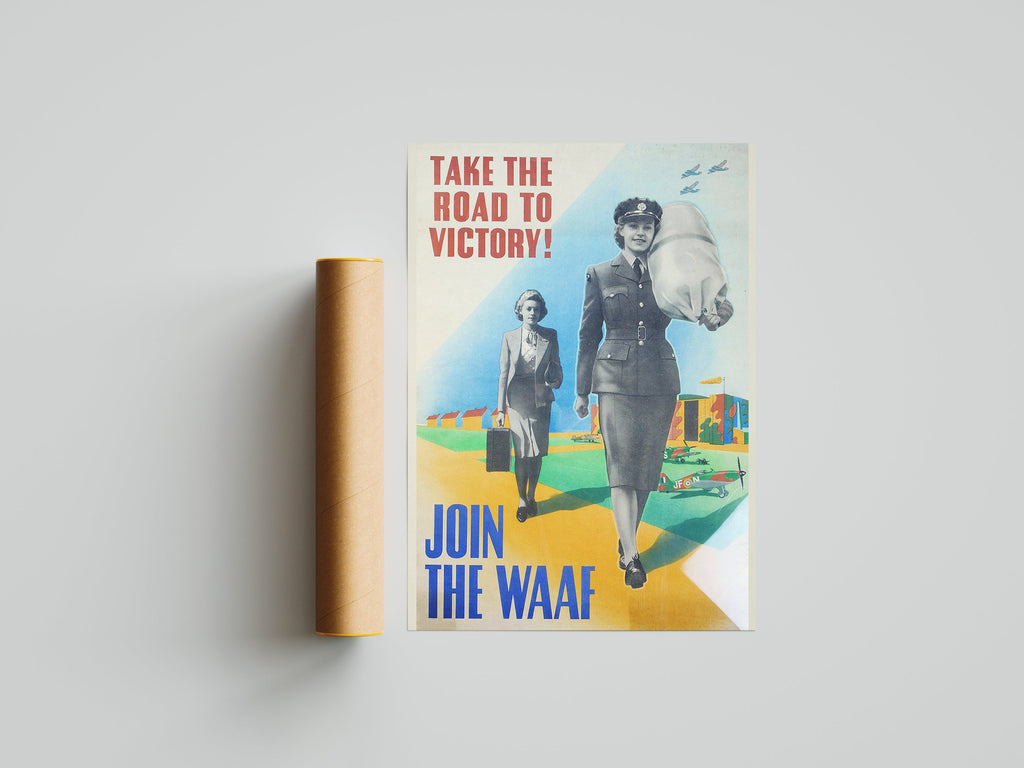 "Women's Auxiliary Air Force" - British WW2 Propaganda Poster TheHistoryPrint