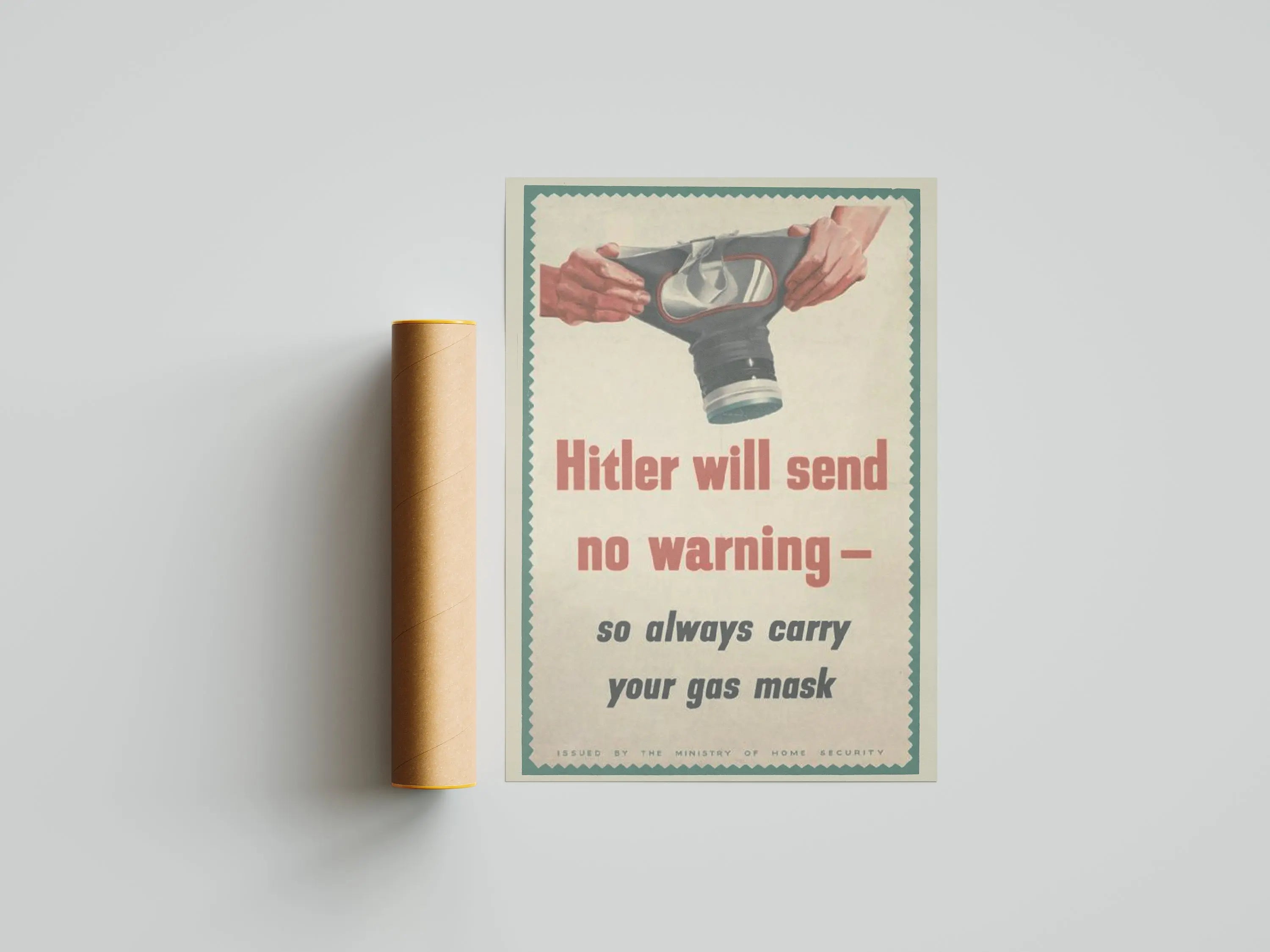"Gas Mask Warning" - British WW2 Propaganda Poster TheHistoryPrint