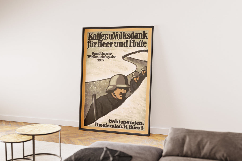 "Army and Navy Fund" - German WW1 Propaganda Poster TheHistoryPrint