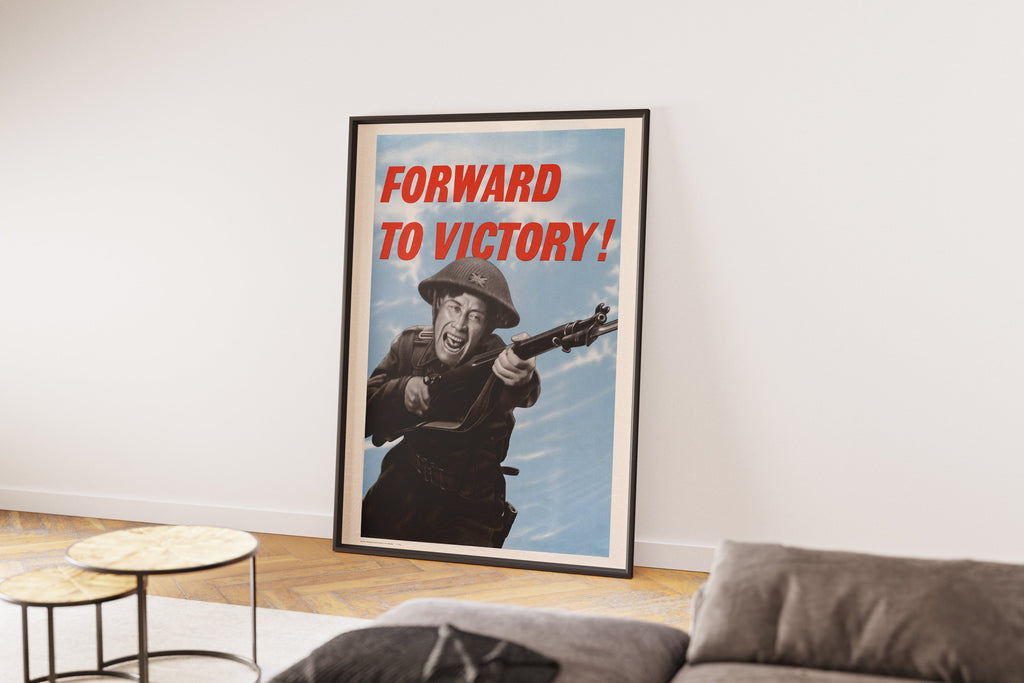 "Forward to Victory" - British WW2 Propaganda Poster TheHistoryPrint