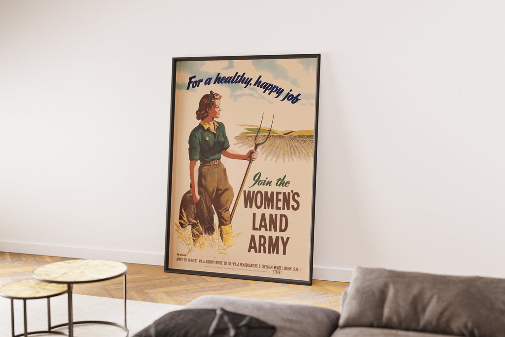 "Women's Land Army" - British WW2 Propaganda Poster TheHistoryPrint