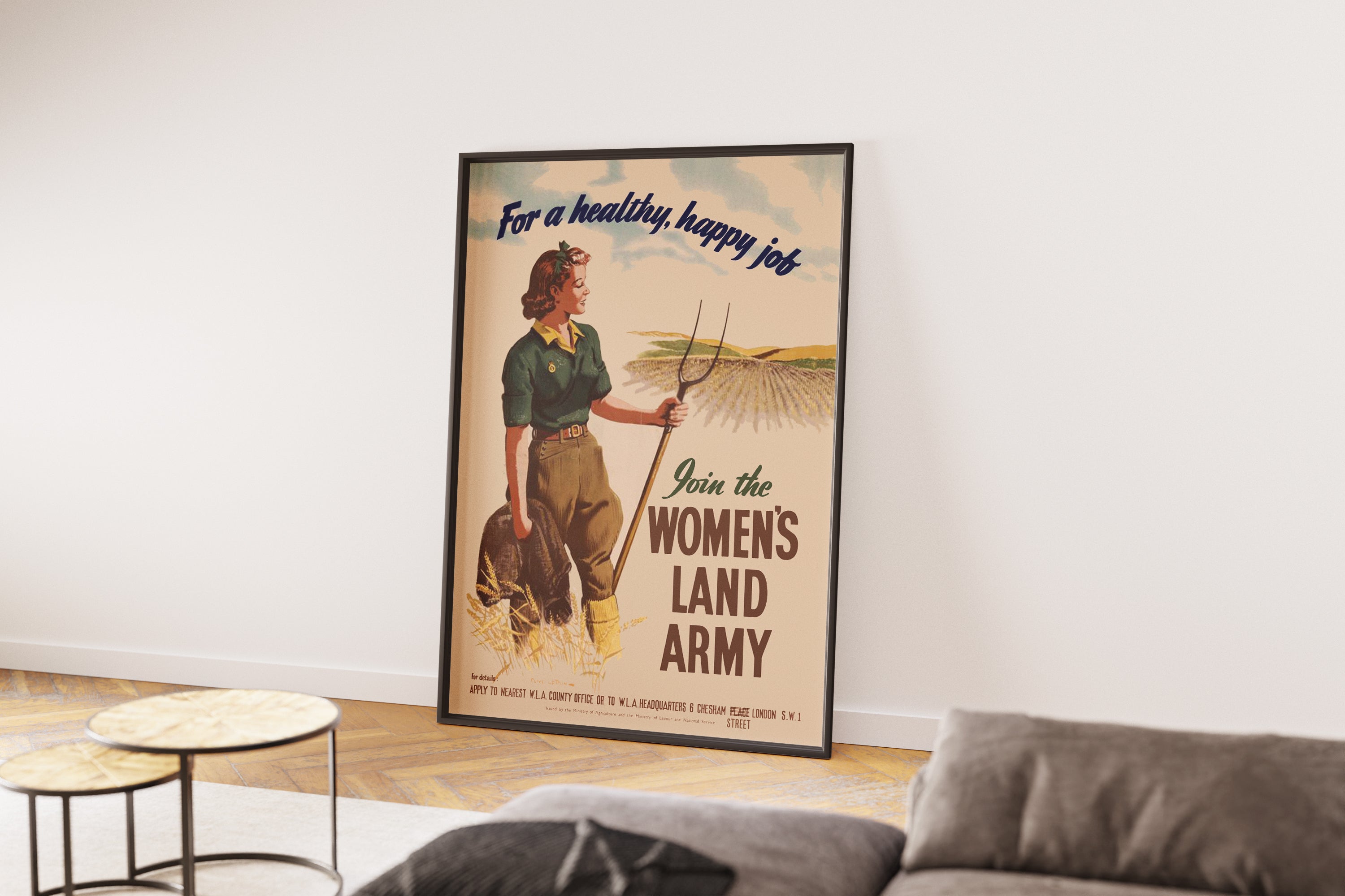 "Women's Land Army" - British WW2 Propaganda Poster TheHistoryPrint