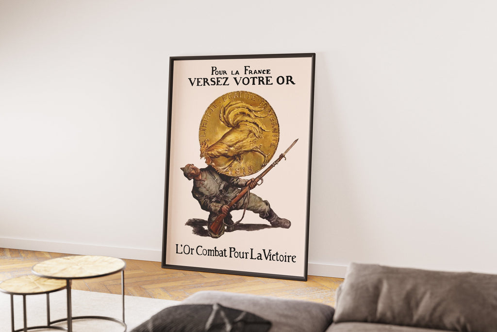 "Deposit Gold" - Allied WW1 Propaganda Poster TheHistoryPrint