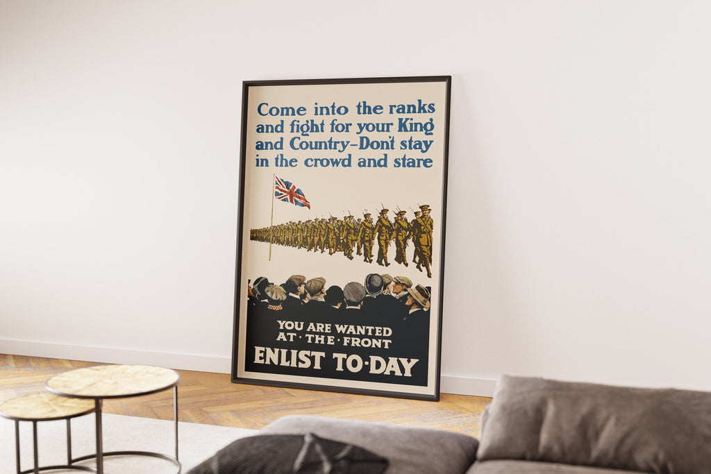 "Enlist Today" - Allied WW1 Propaganda Poster TheHistoryPrint
