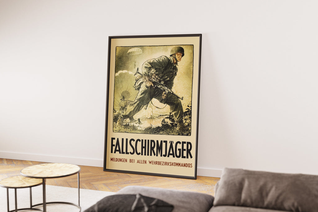 "Fallschirmjager" - German WW2 Propaganda Poster TheHistoryPrint
