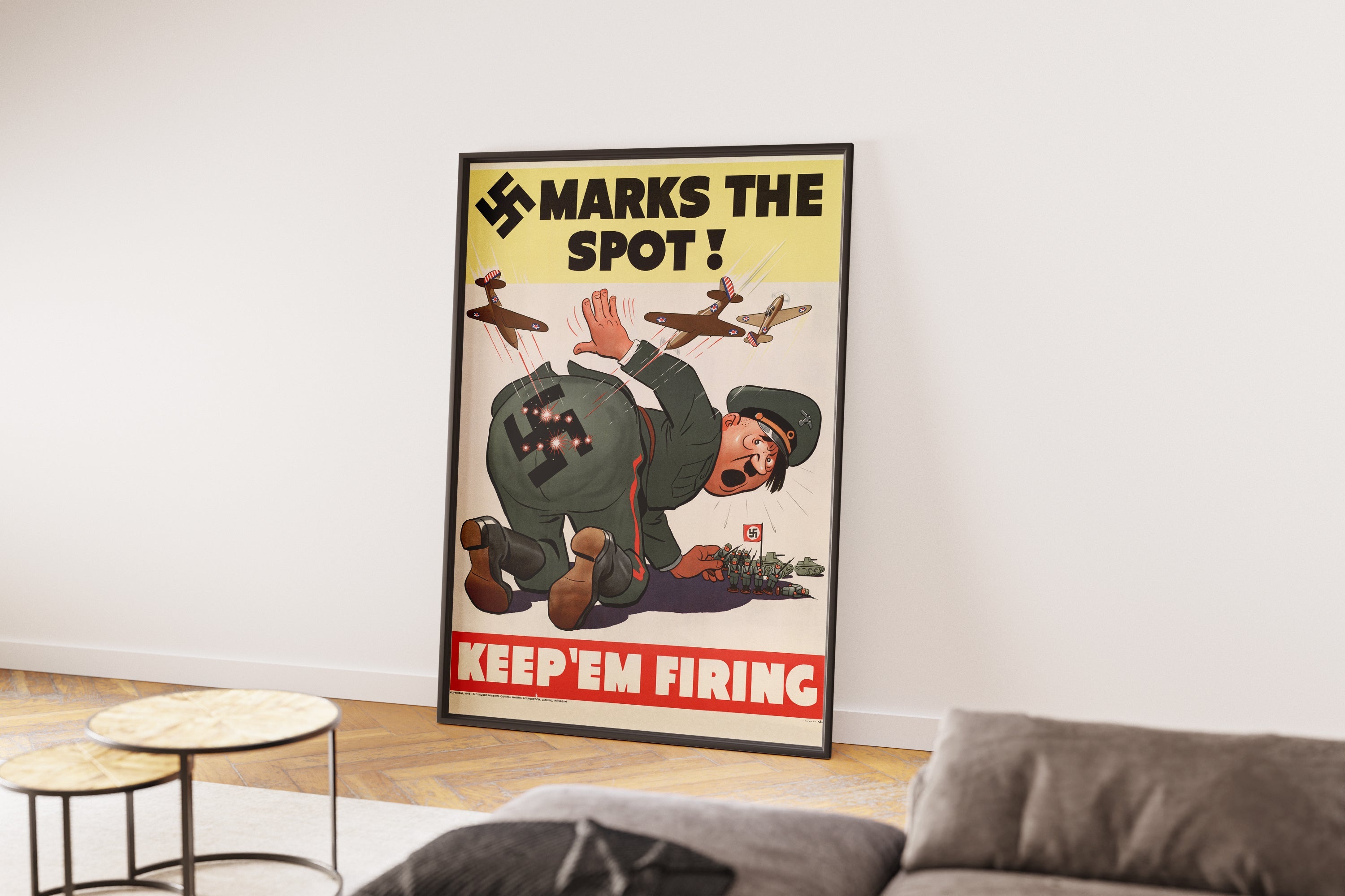 "X Marks the Spot" - Allied WW2 Propaganda Poster TheHistoryPrint