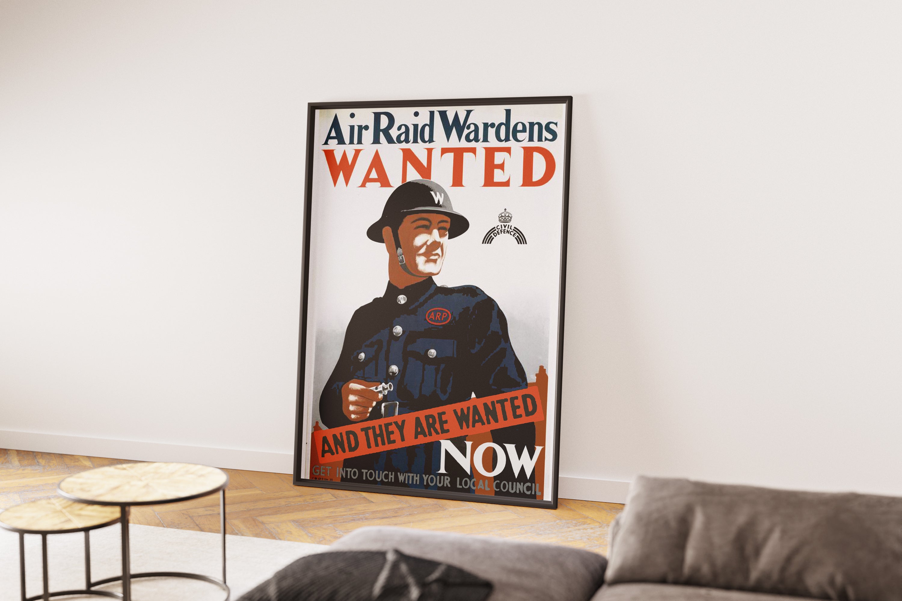 "Air Raid Wardens Wanted" - British WW2 Propaganda Poster TheHistoryPrint
