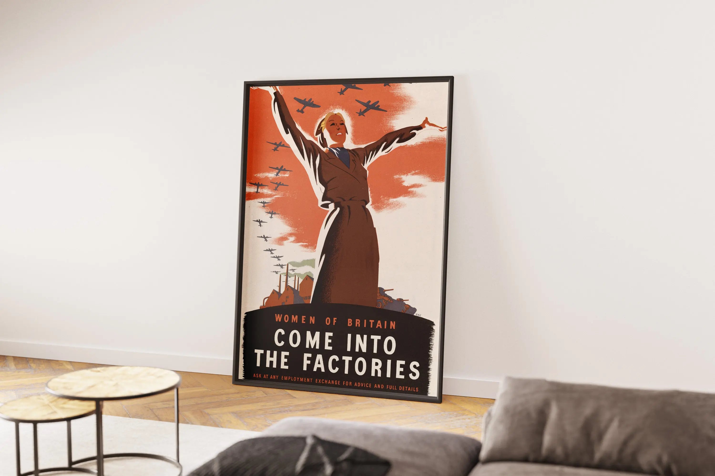 "Come into the Factories" - British WW2 Propaganda Poster TheHistoryPrint