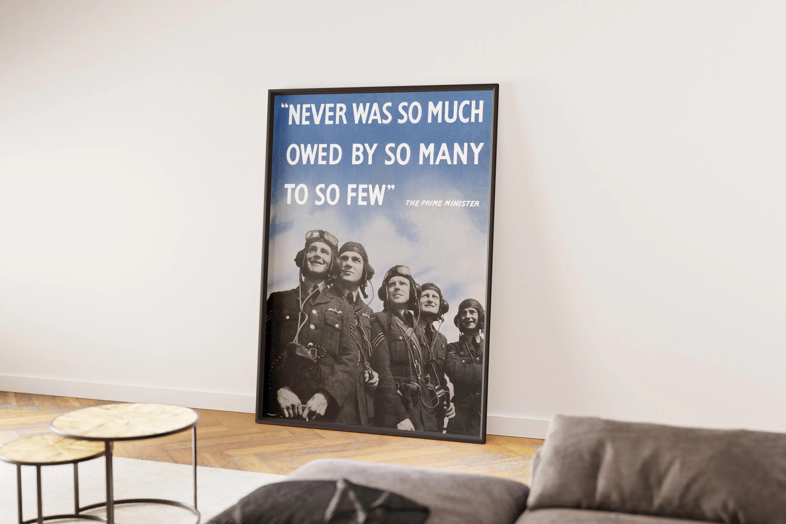 "Never was so much Owed" - British WW2 Propaganda Poster TheHistoryPrint