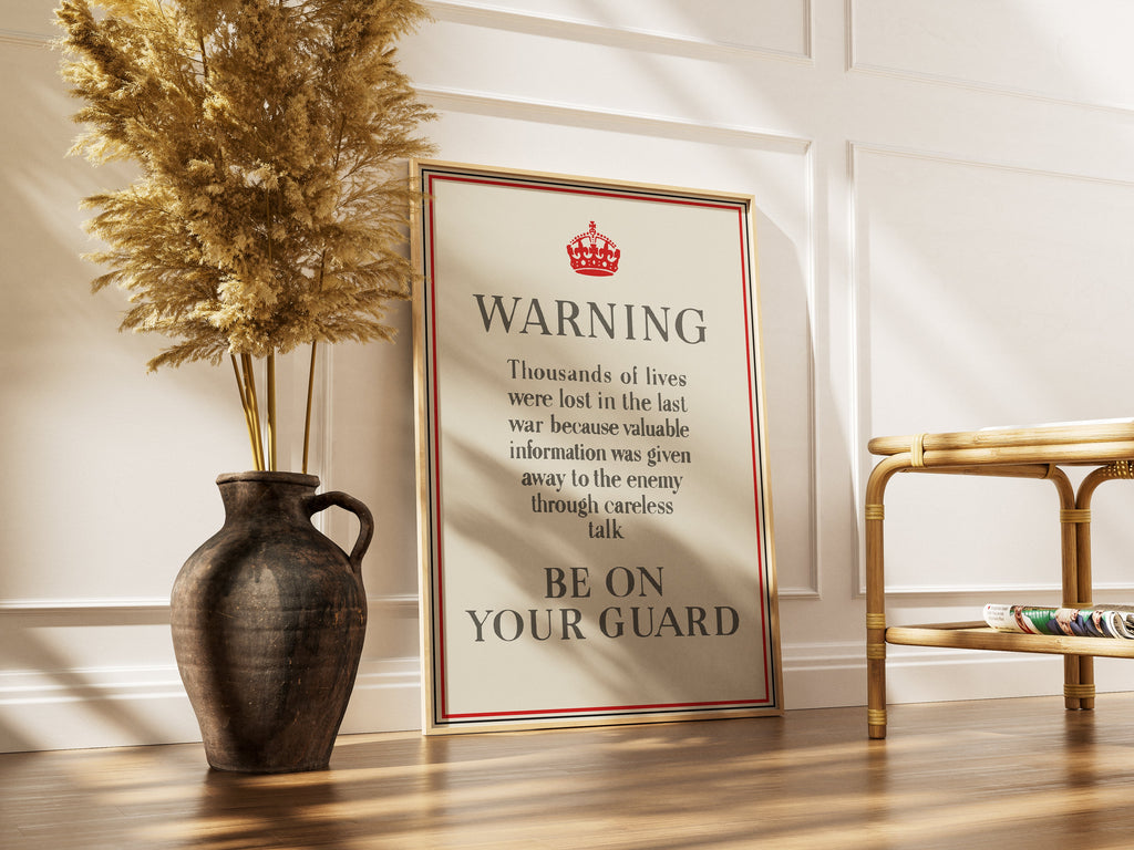 "Be on your Guard" - British WW2 Propaganda Poster TheHistoryPrint