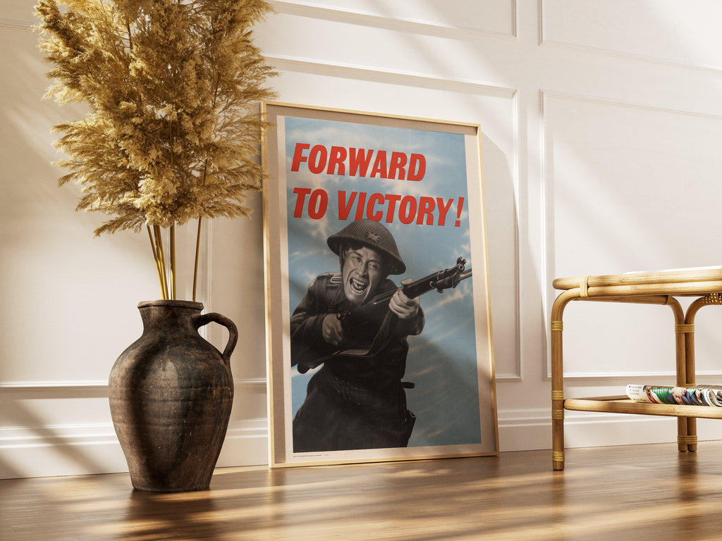 "Forward to Victory" - British WW2 Propaganda Poster TheHistoryPrint