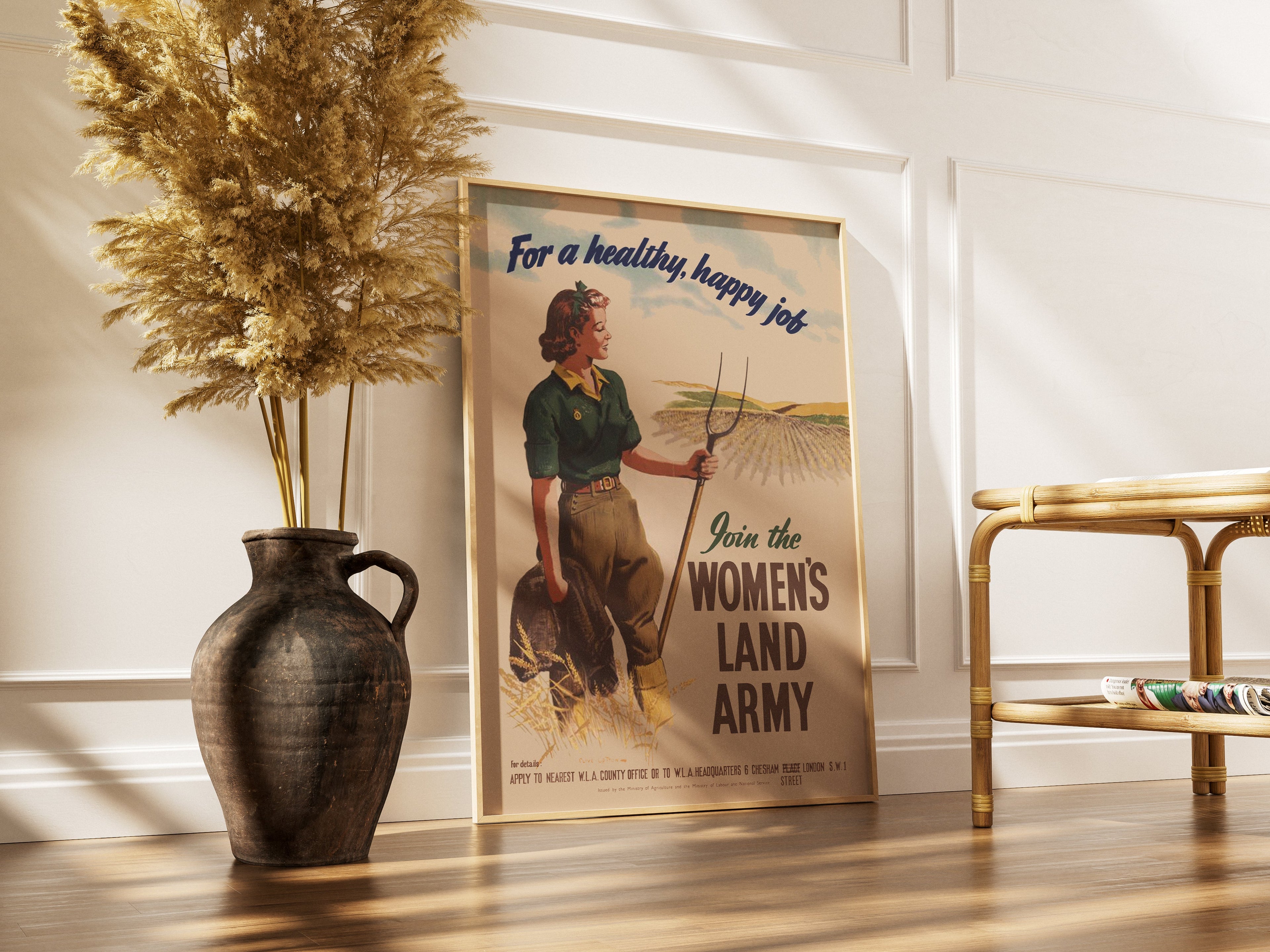 "Women's Land Army" - British WW2 Propaganda Poster TheHistoryPrint