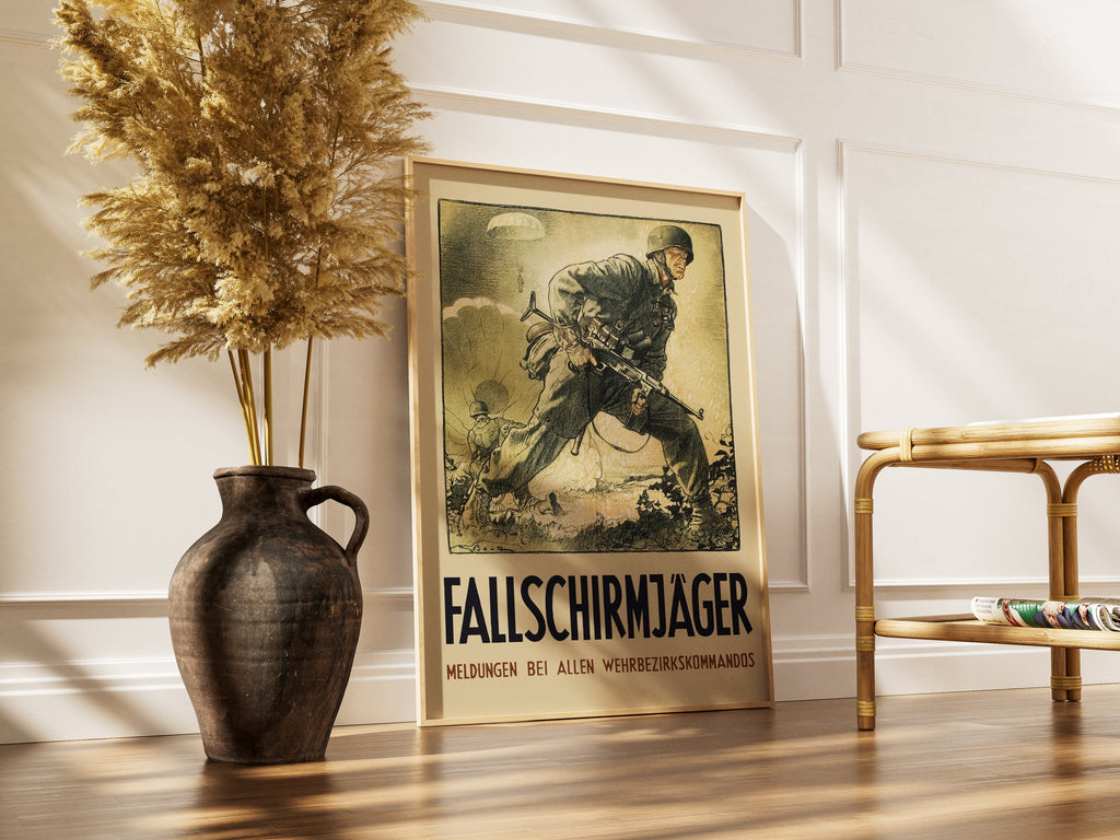 "Fallschirmjager" - German WW2 Propaganda Poster TheHistoryPrint