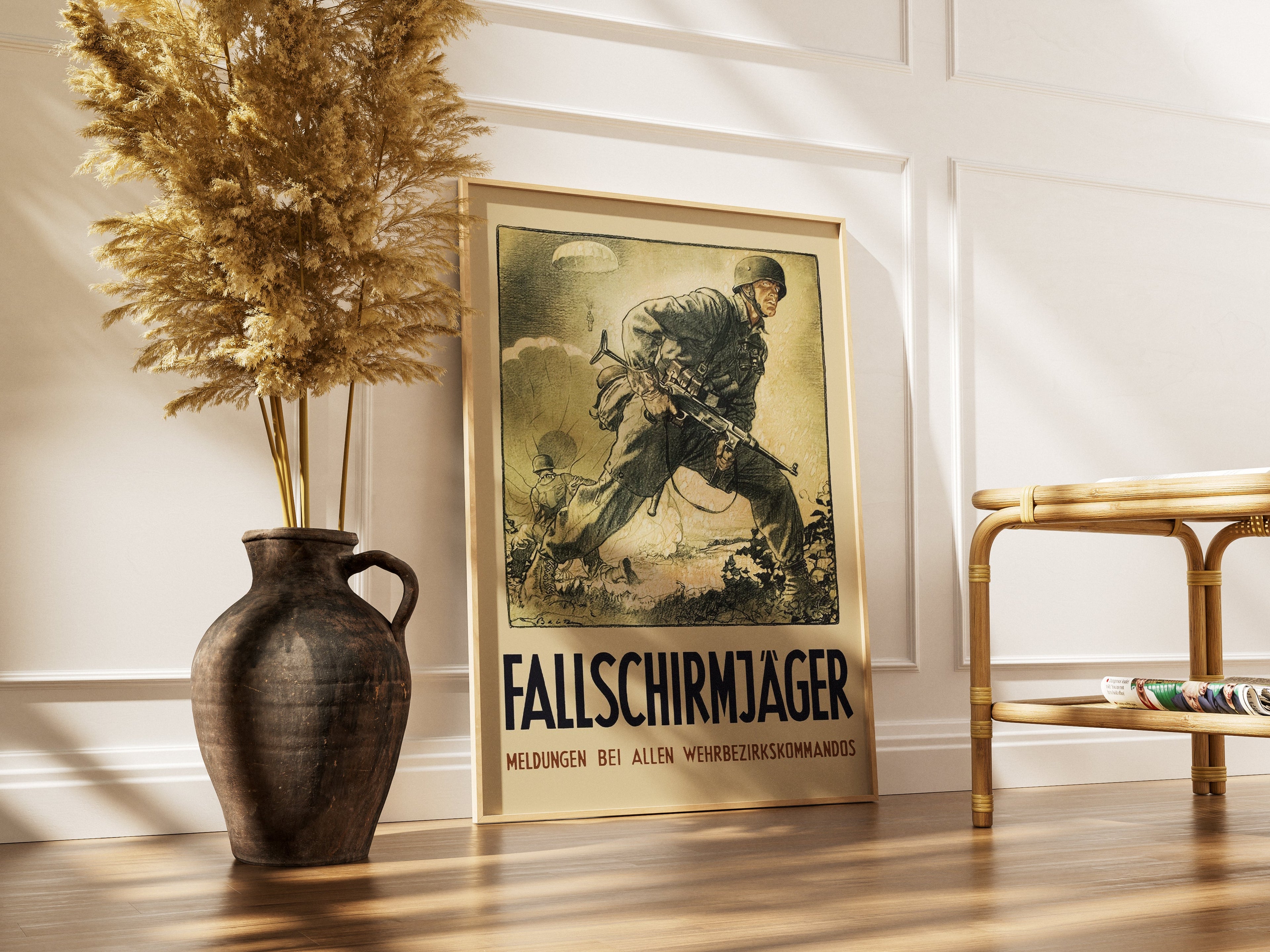"Fallschirmjager" - German WW2 Propaganda Poster TheHistoryPrint