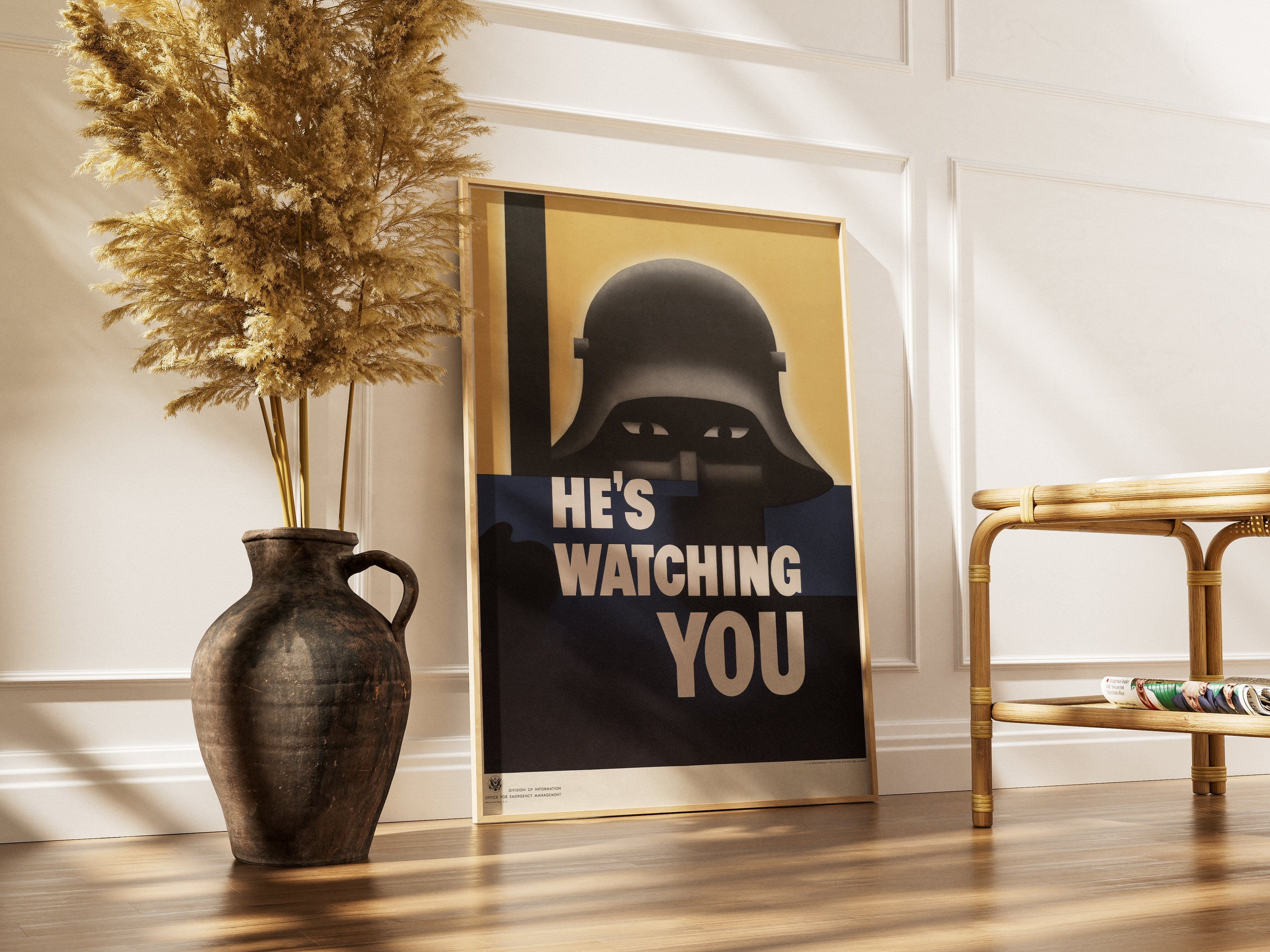 "He's Watching You" - Allied WW2 Propaganda Poster TheHistoryPrint