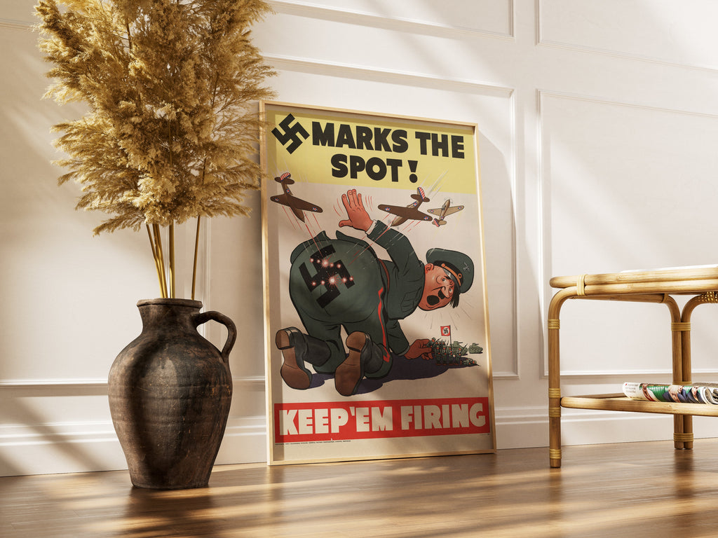 "X Marks the Spot" - Allied WW2 Propaganda Poster TheHistoryPrint