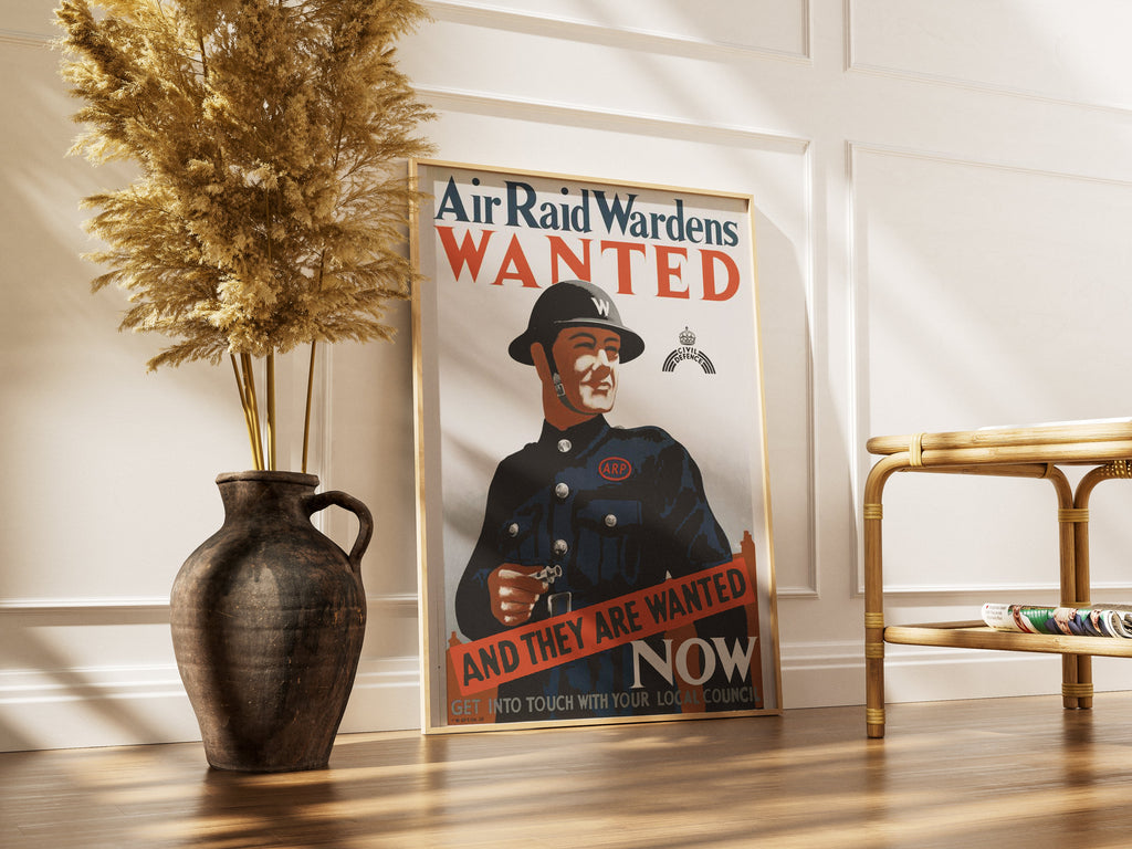 "Air Raid Wardens Wanted" - British WW2 Propaganda Poster TheHistoryPrint