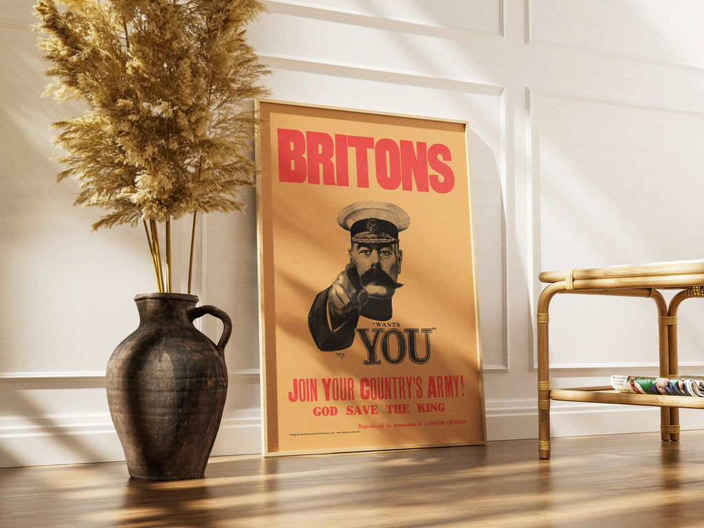 "Britons Want You" - British WW2 Propaganda Poster TheHistoryPrint