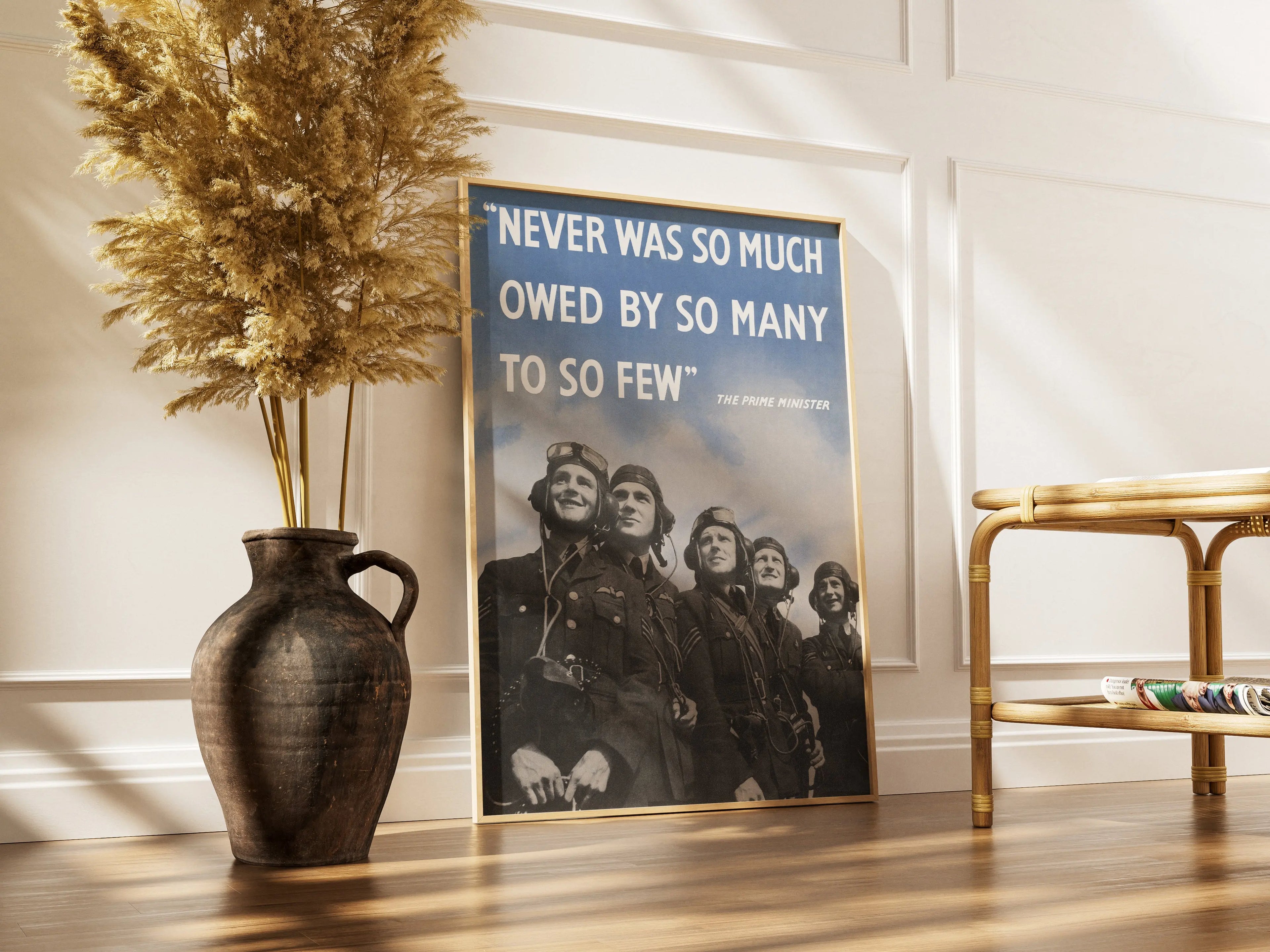 "Never was so much Owed" - British WW2 Propaganda Poster TheHistoryPrint