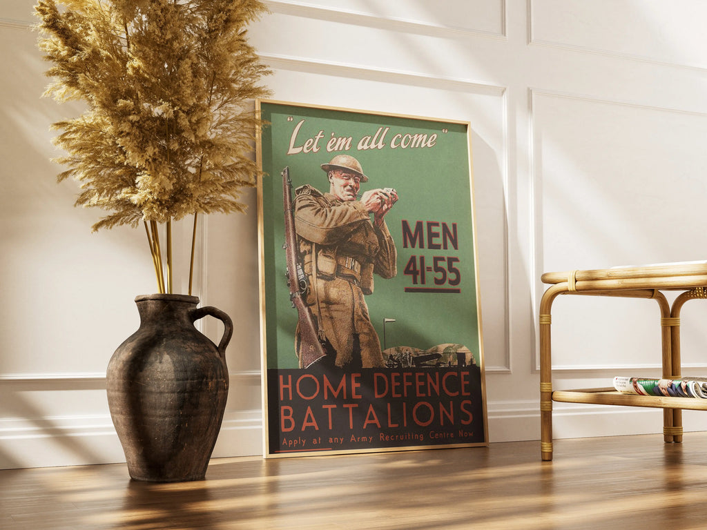 "Home Defence Battalions" - British WW2 Propaganda Poster TheHistoryPrint