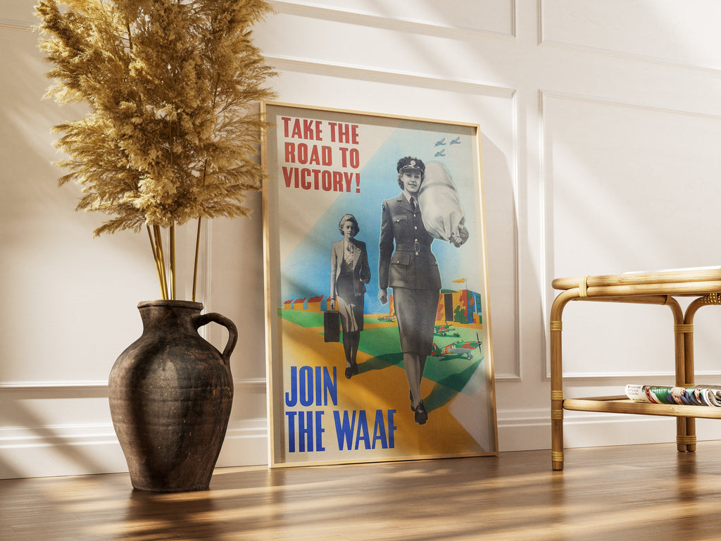 "Women's Auxiliary Air Force" - British WW2 Propaganda Poster TheHistoryPrint