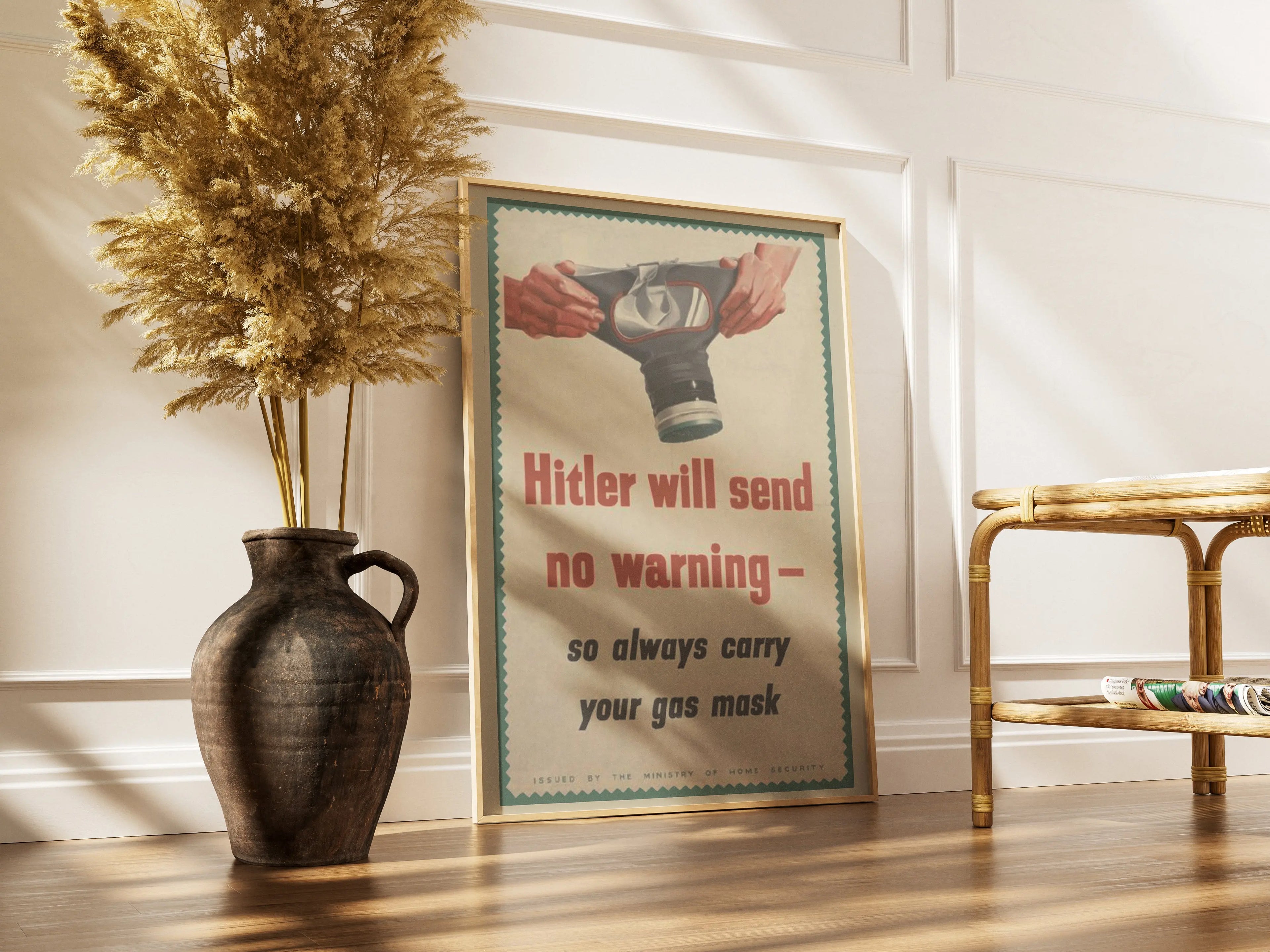 "Gas Mask Warning" - British WW2 Propaganda Poster TheHistoryPrint