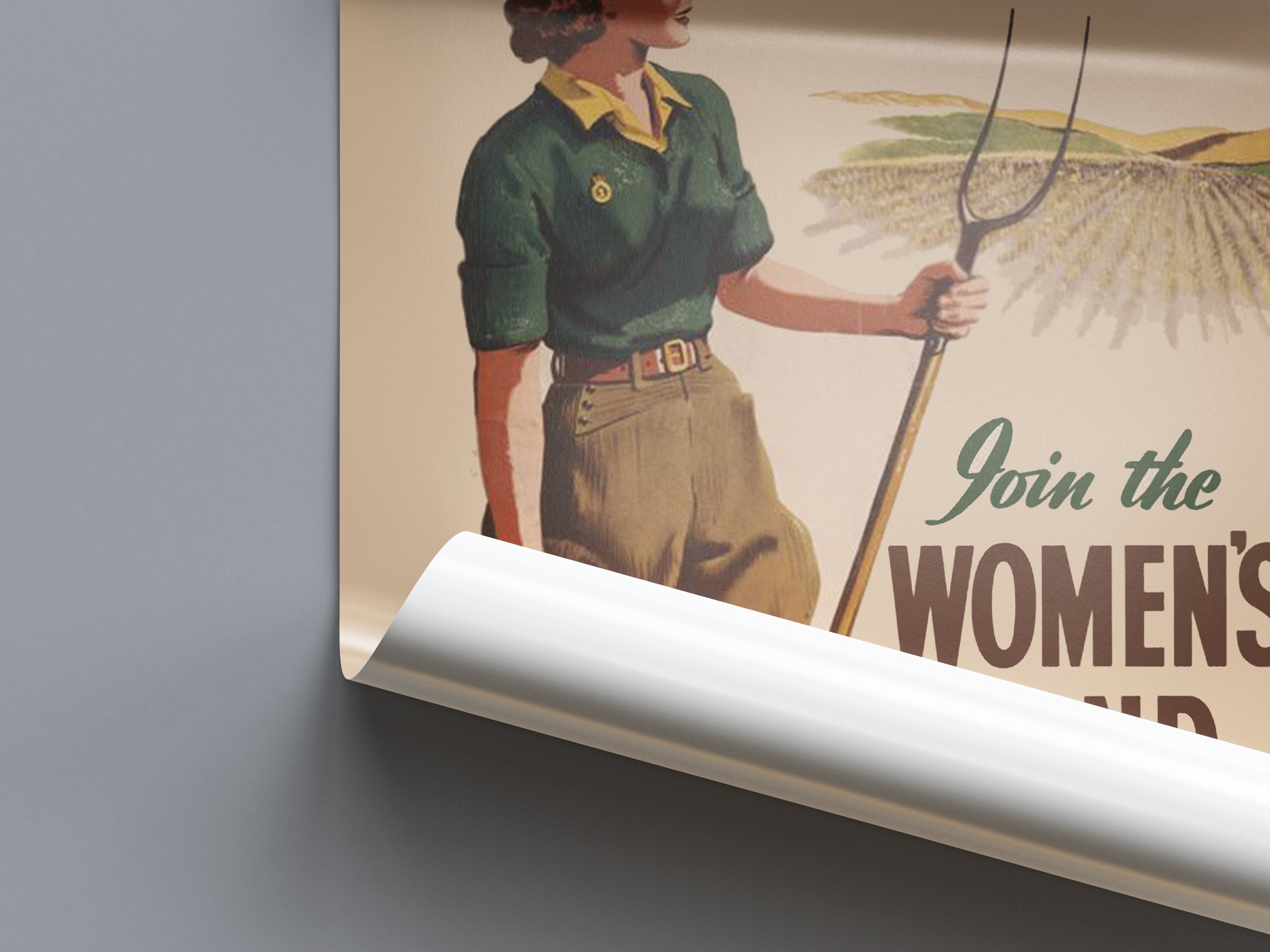 "Women's Land Army" - British WW2 Propaganda Poster TheHistoryPrint