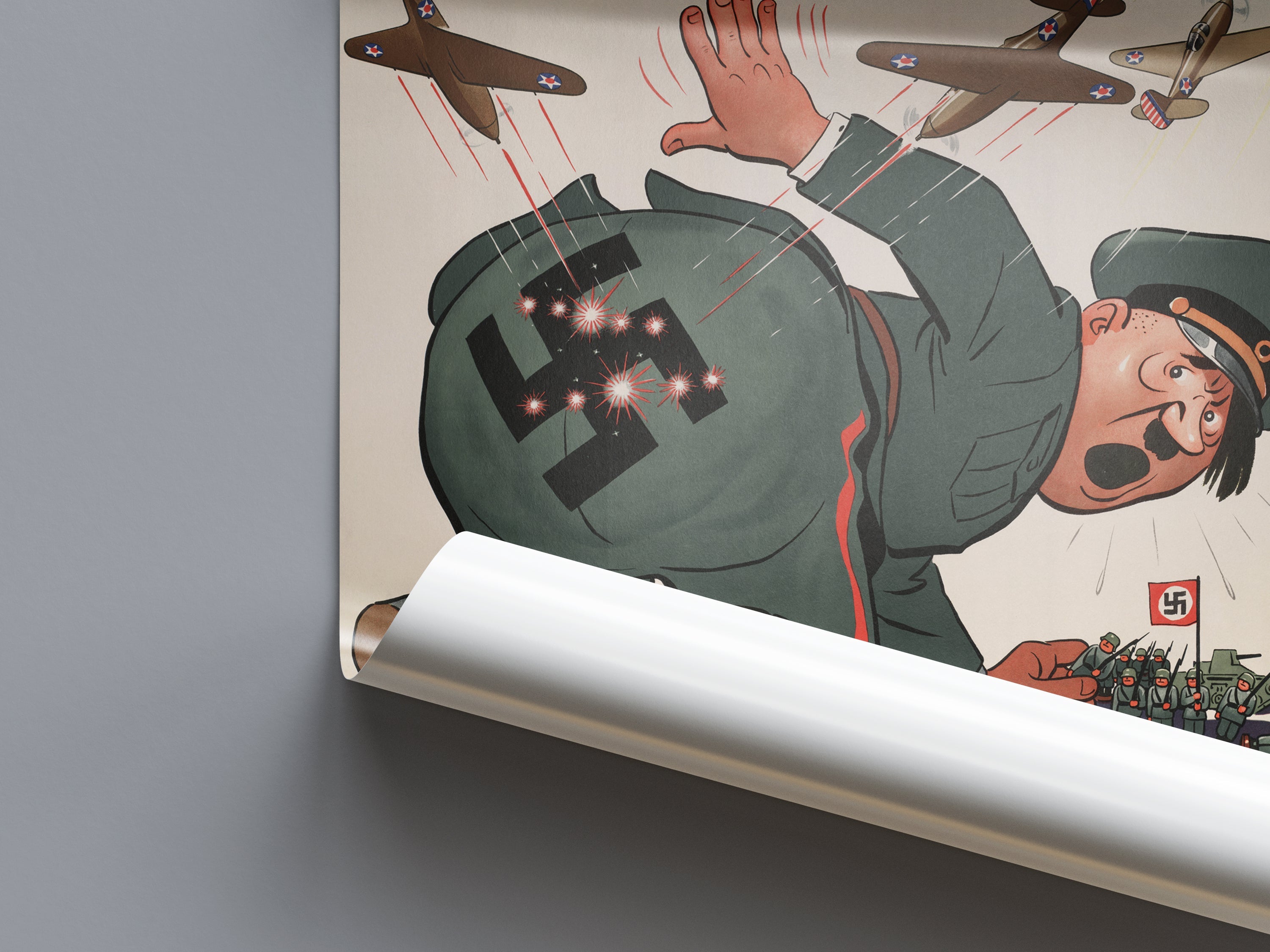 "X Marks the Spot" - Allied WW2 Propaganda Poster TheHistoryPrint